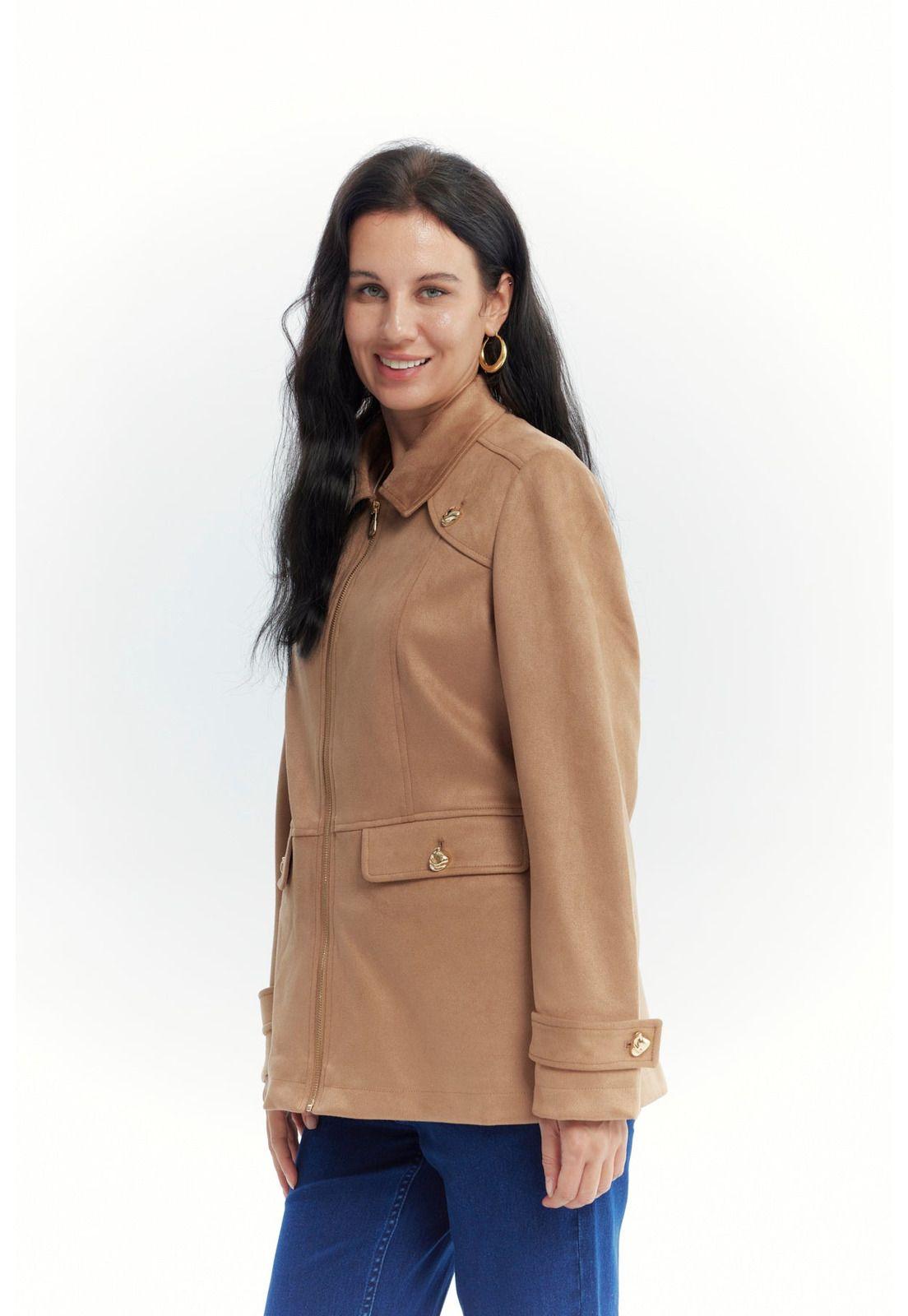 Chaqueta Mujer Slim Camel - lll-1