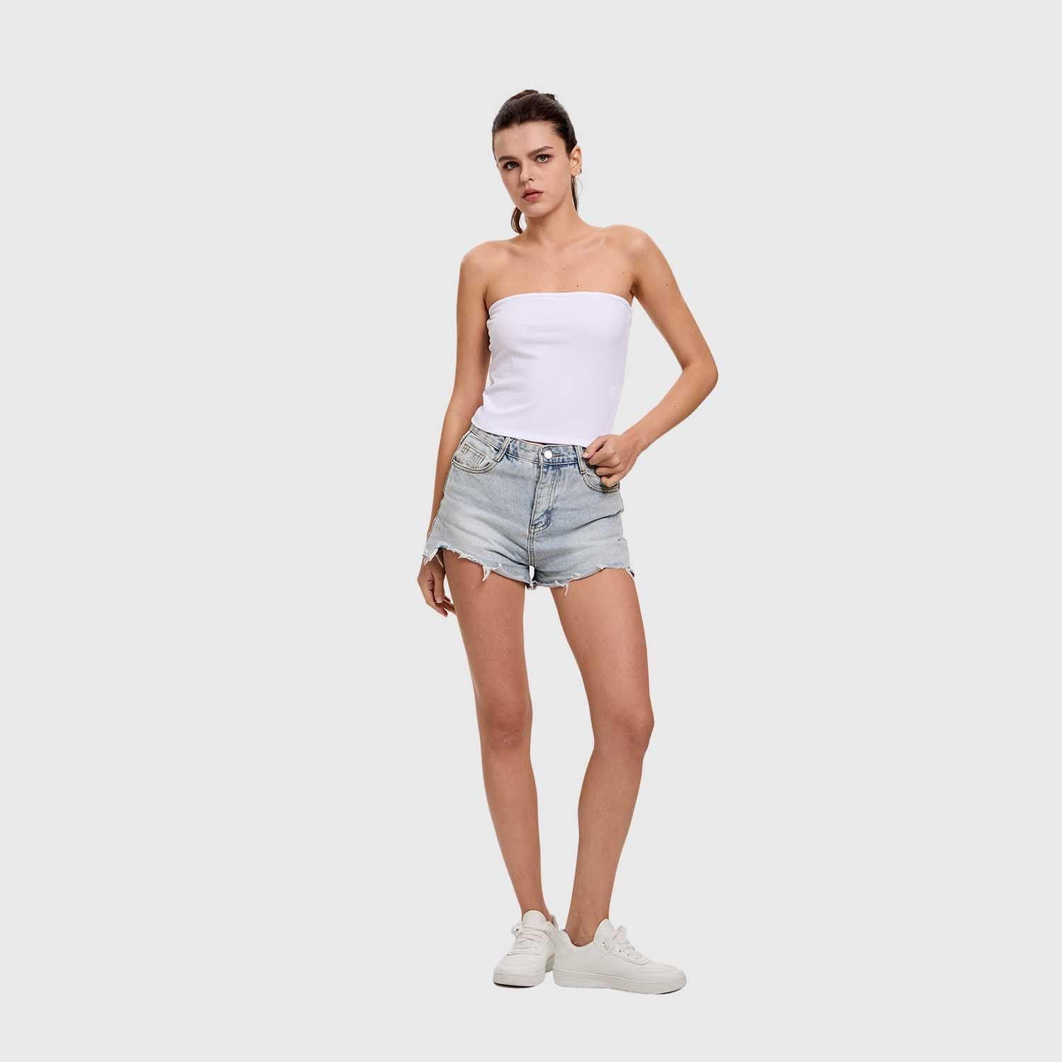 Polera Mujer Textura Strapless Blanco Fashion's Park-3