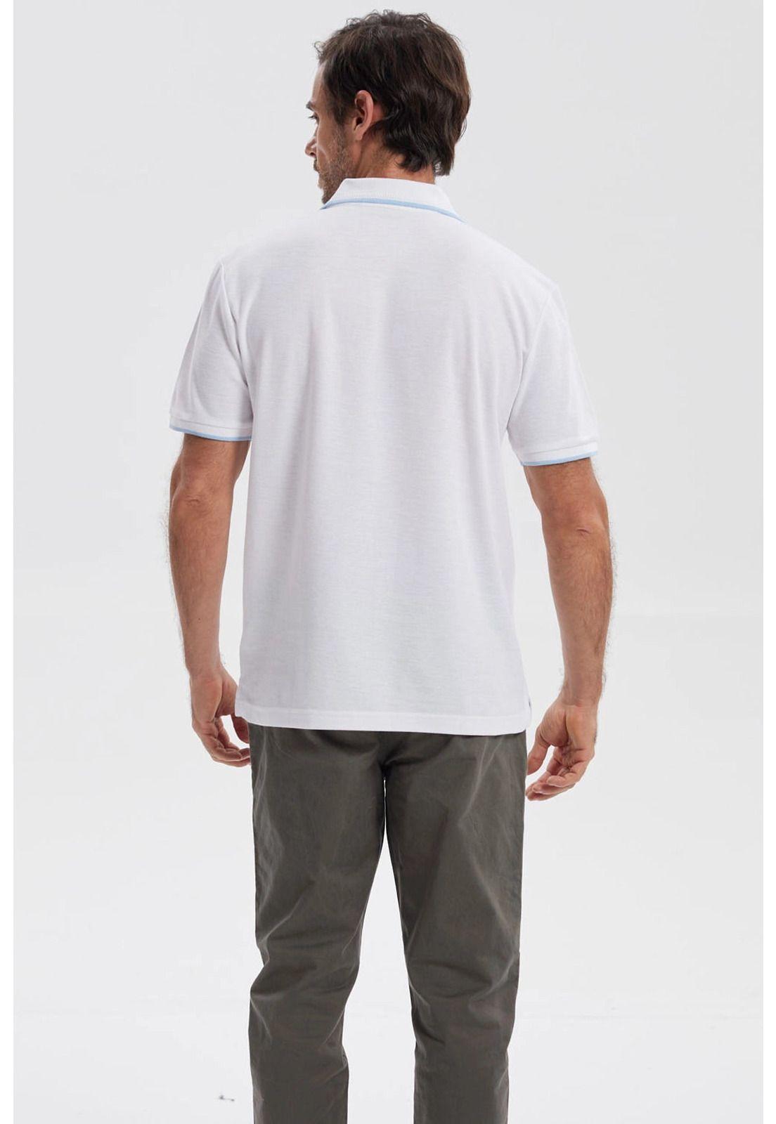 Polera Hombre Piqué Básica Lisa Blanco - lll-2