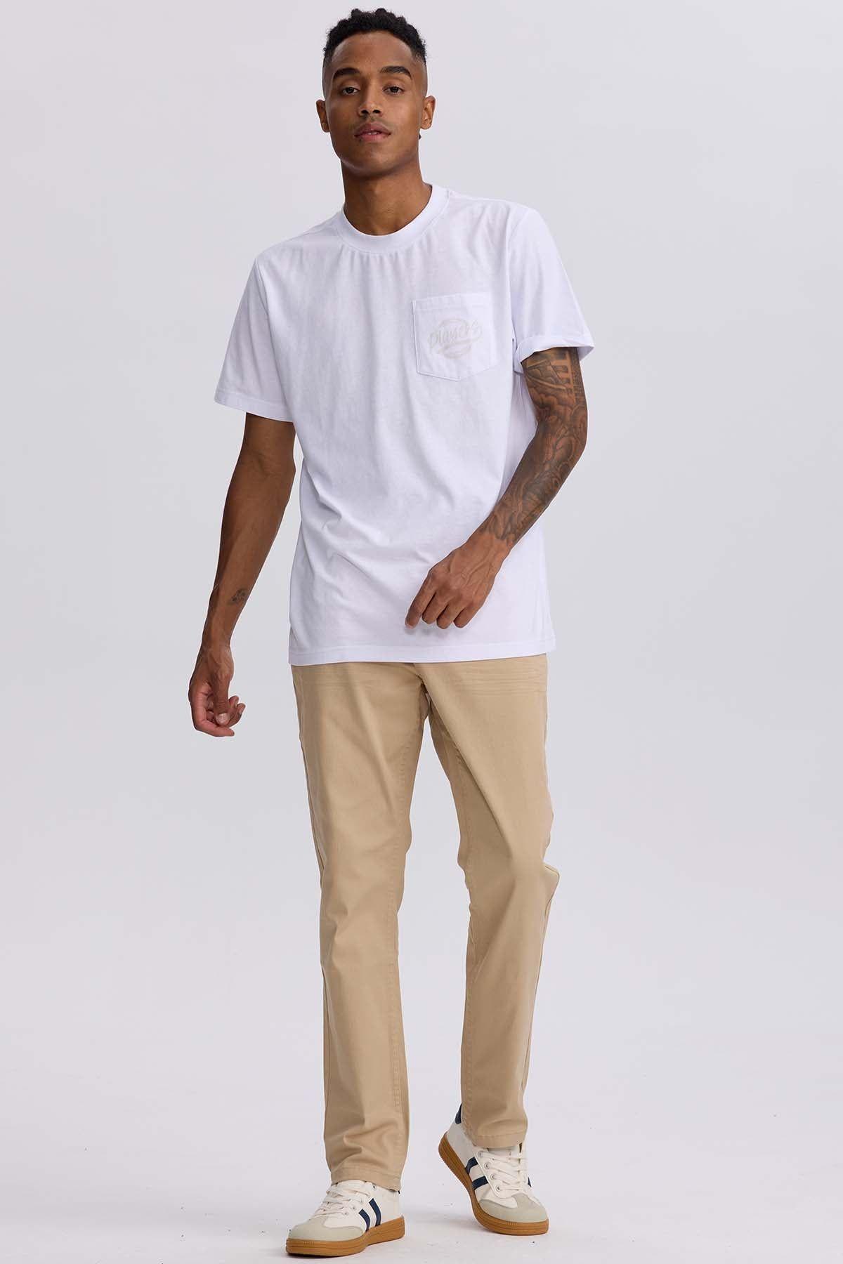 Jeans Hombre Slim Color Beige-3