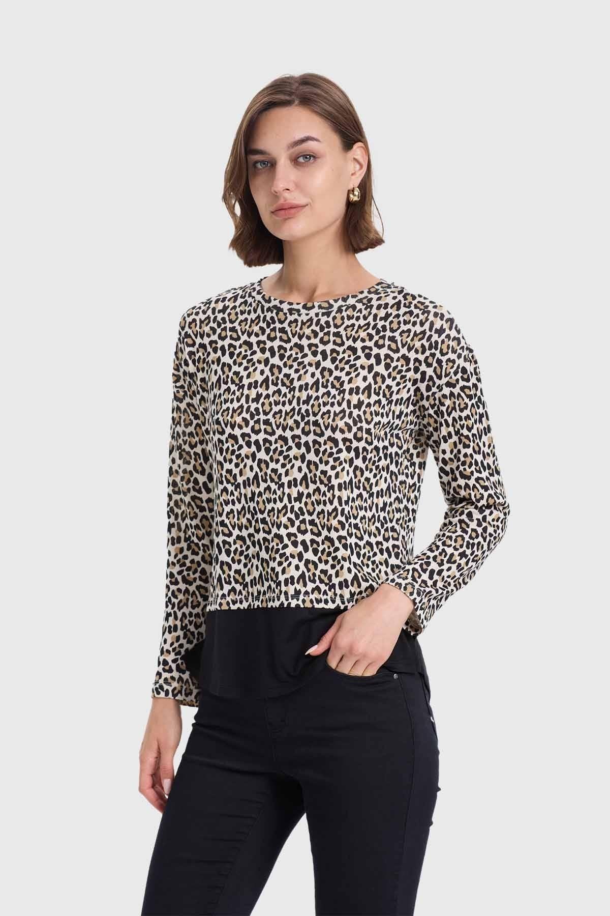 Sweater Mujer Con Faldón Beige-1