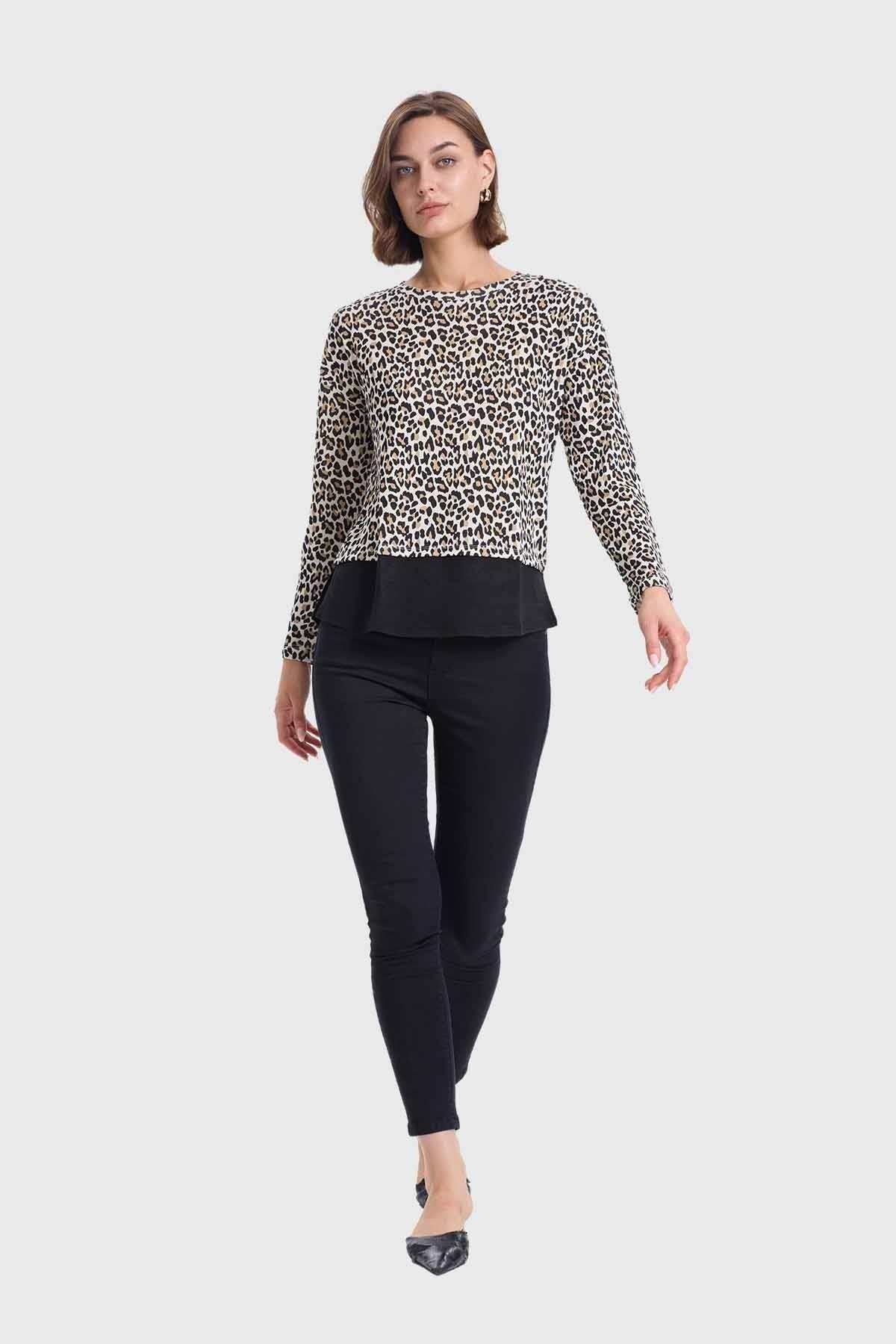Sweater Mujer Con Faldón Beige-3