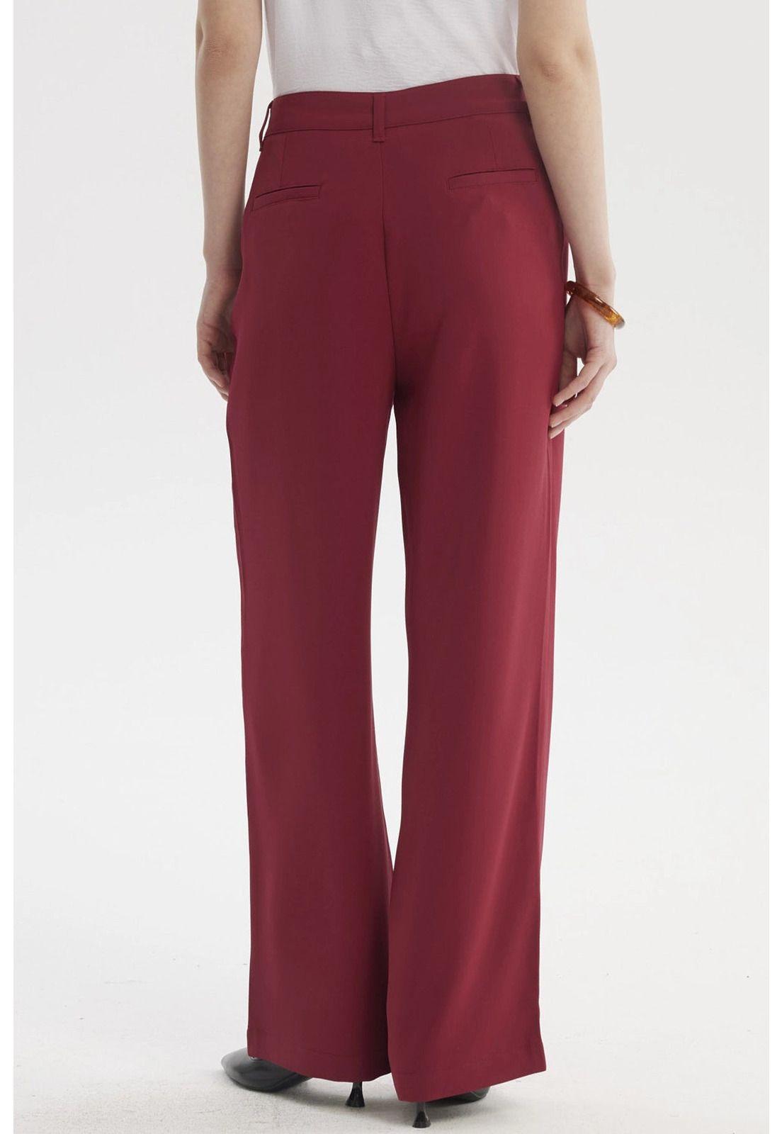 Pantalón Mujer Sastrero Calce Recto Vino-2