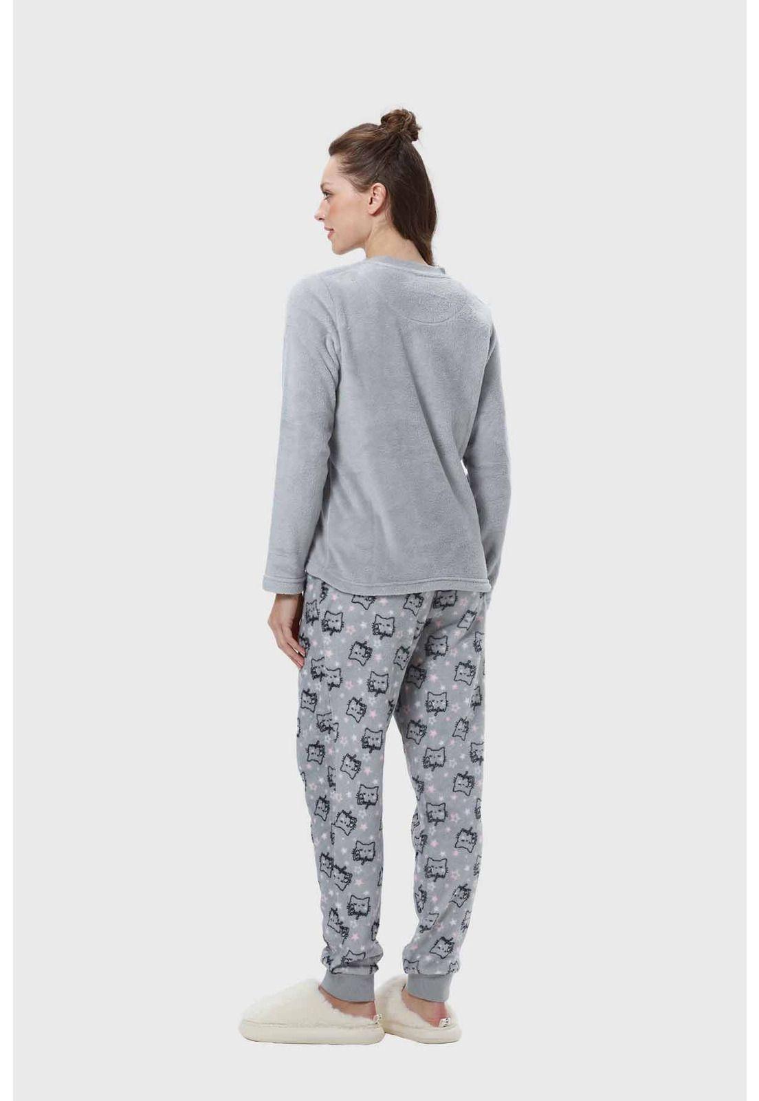 Pijama Mujer Animal Gris-2