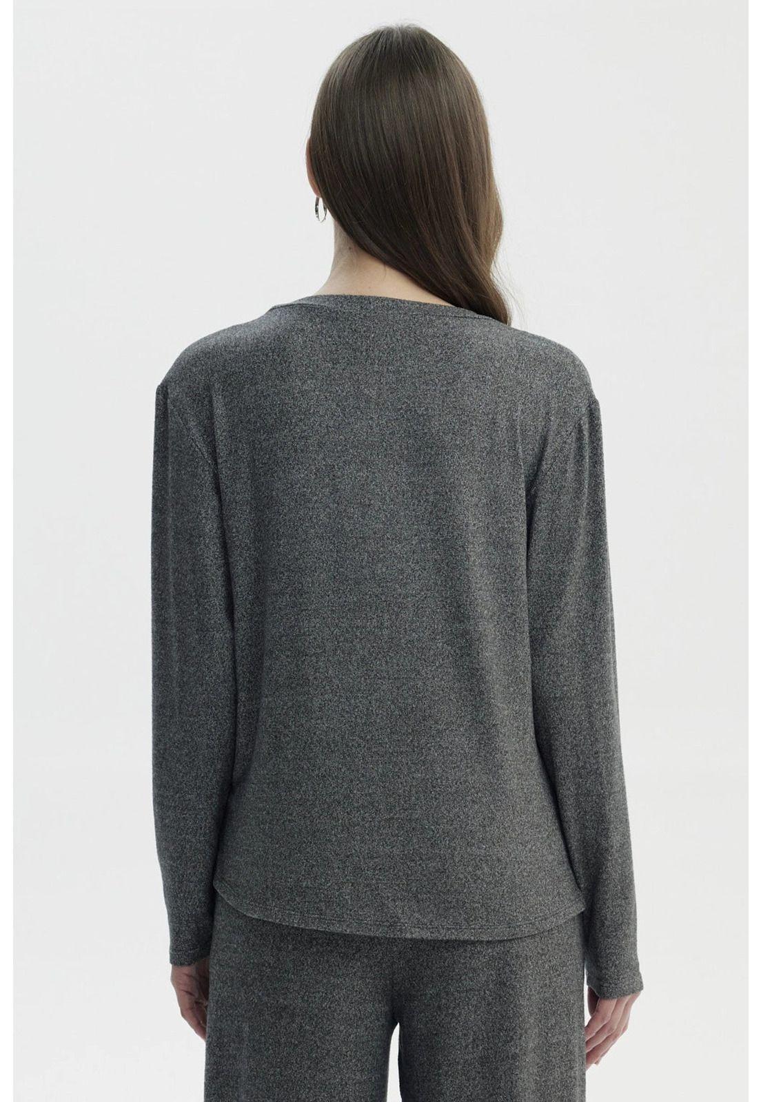 Sweater Mujer Slim Cuello Redondo Gris Oscuro-2