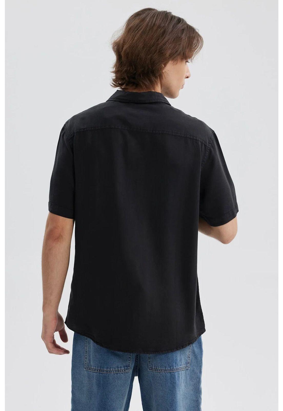 Camisa Hombre Lyocell Negro-2