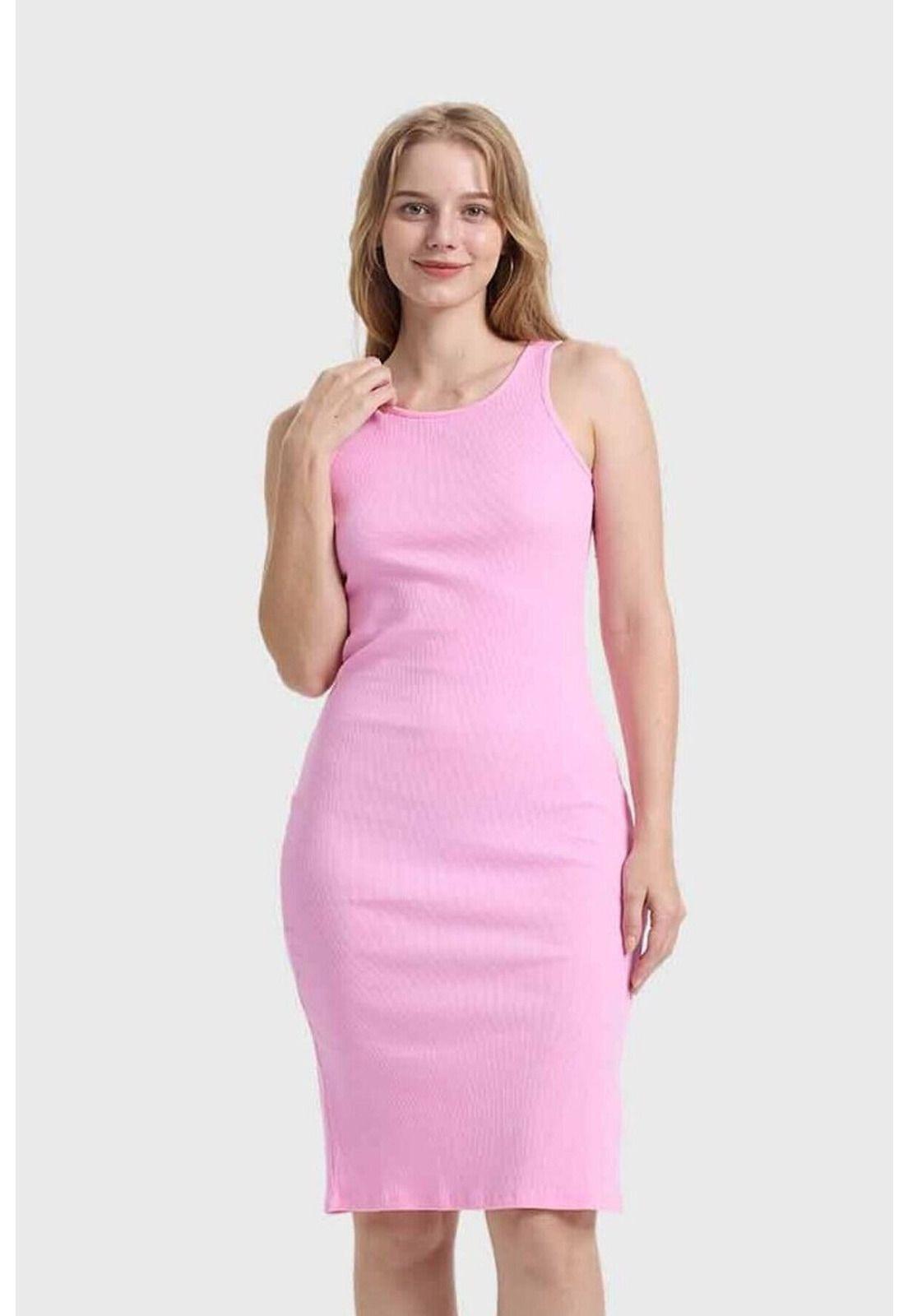 Vestido Mujer Halter Midi Rosado - ll-0