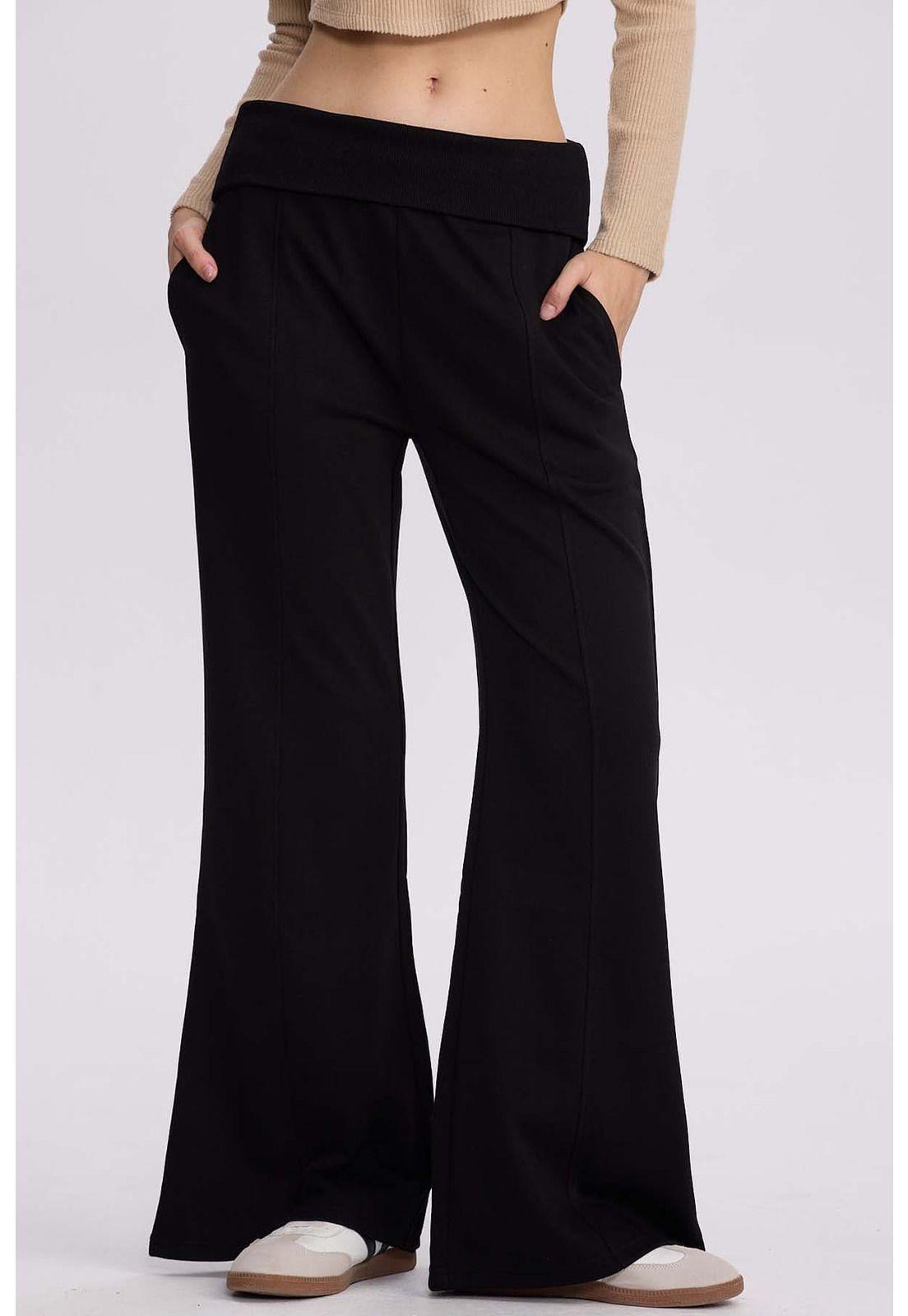 Pantalón Buzo Mujer Pretina Negro-0