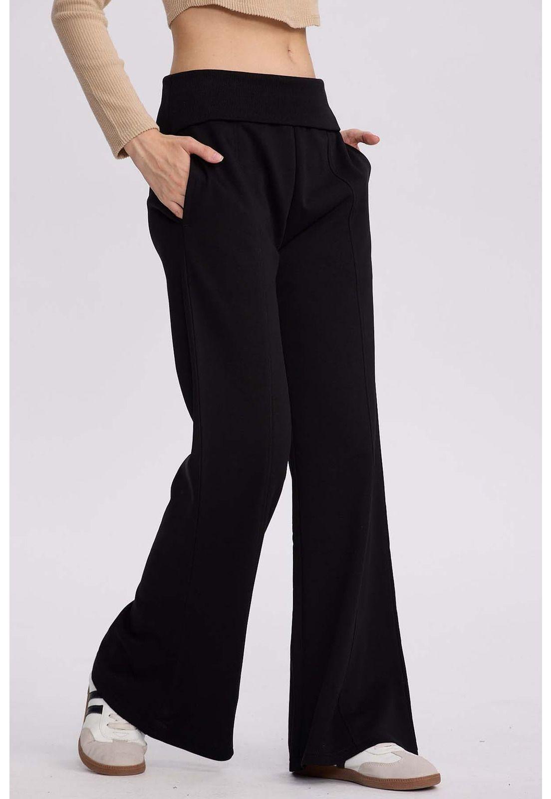 Pantalón Buzo Mujer Pretina Negro-1