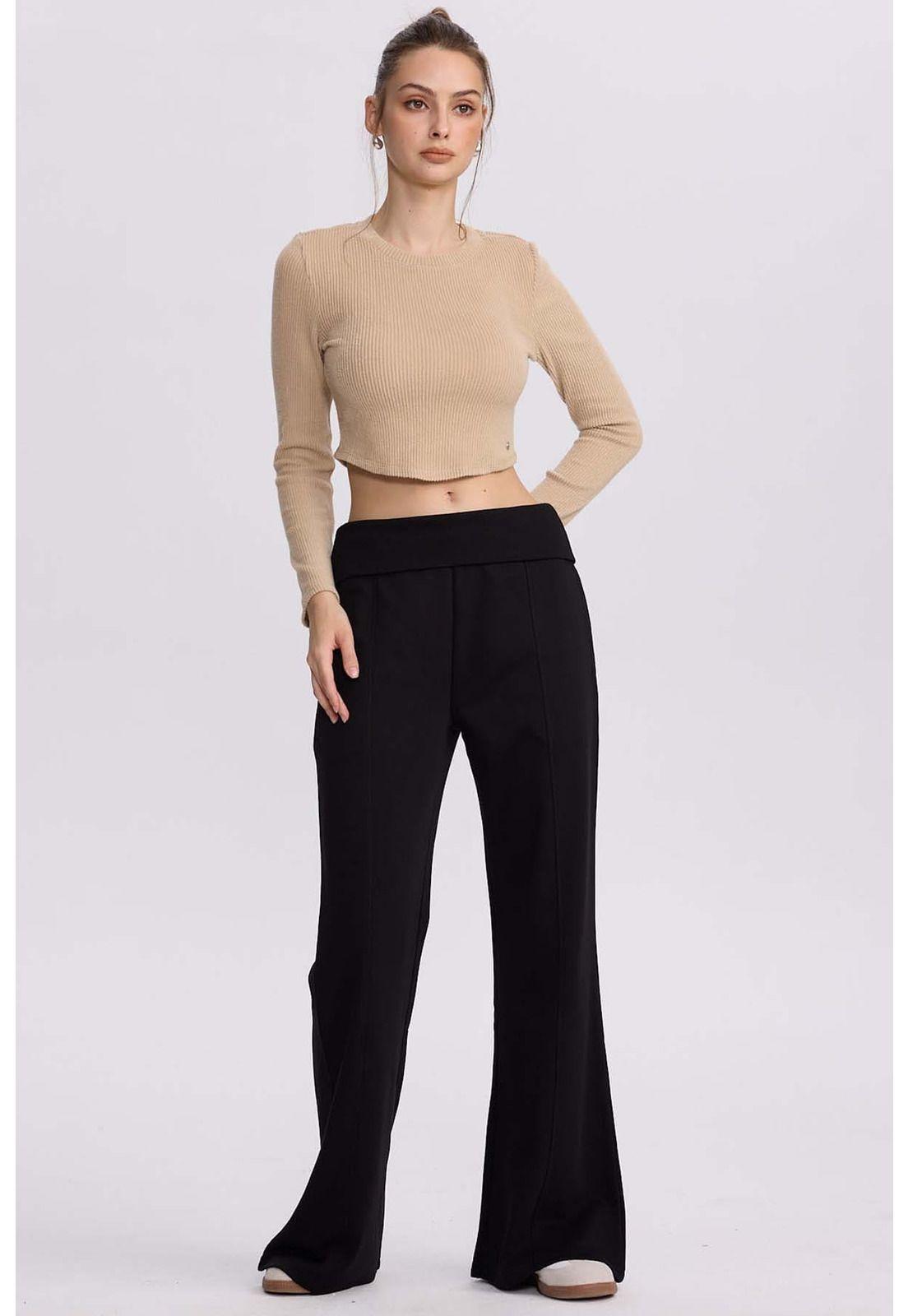 Pantalón Buzo Mujer Pretina Negro-3