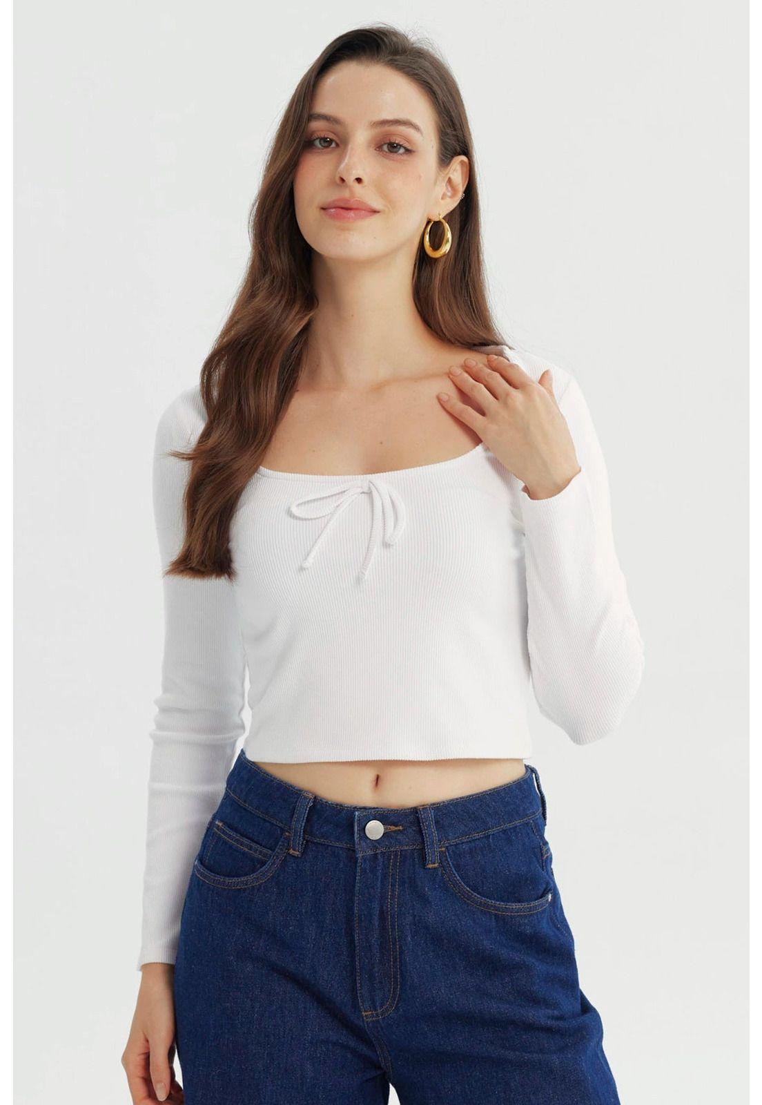 Polera Mujer Ajustado Blanco - lll-0