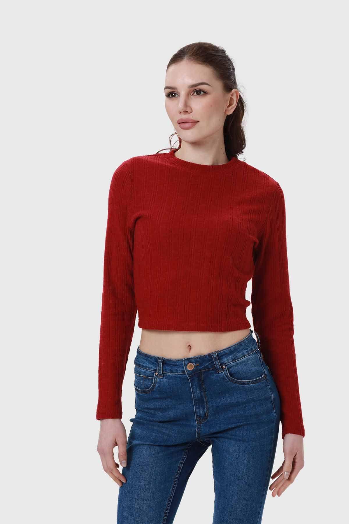 Sweater Mujer Detalle Rojo-1