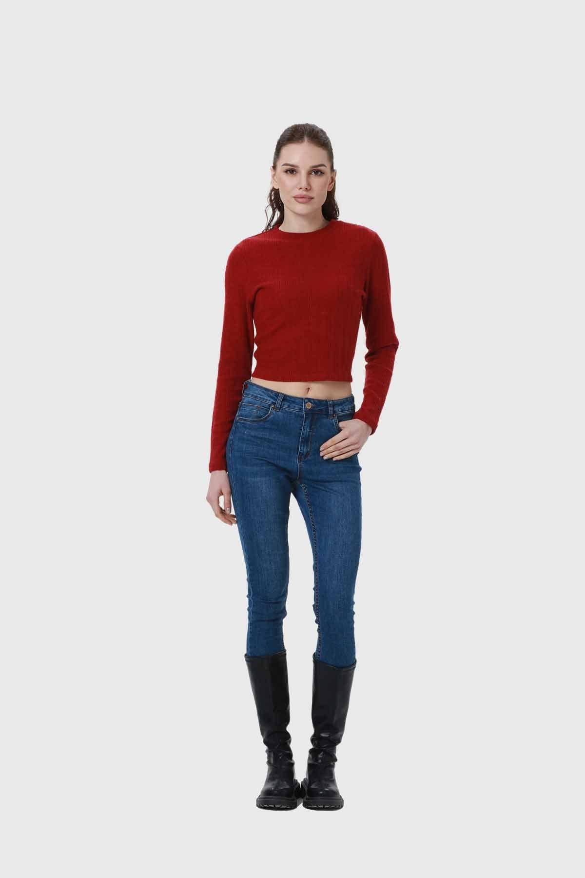Sweater Mujer Detalle Rojo-3