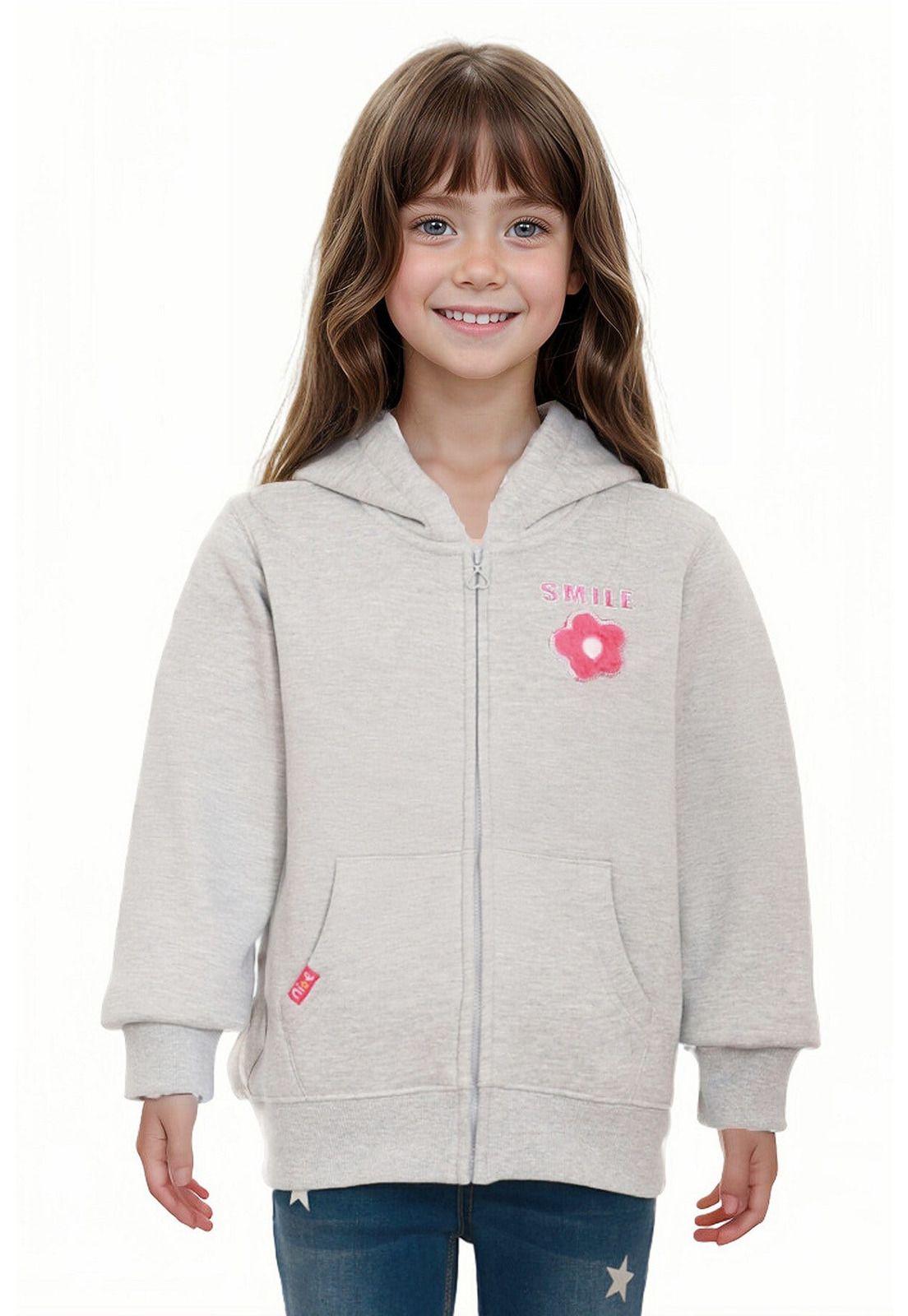 Polerón Niña Peludo Gris-0