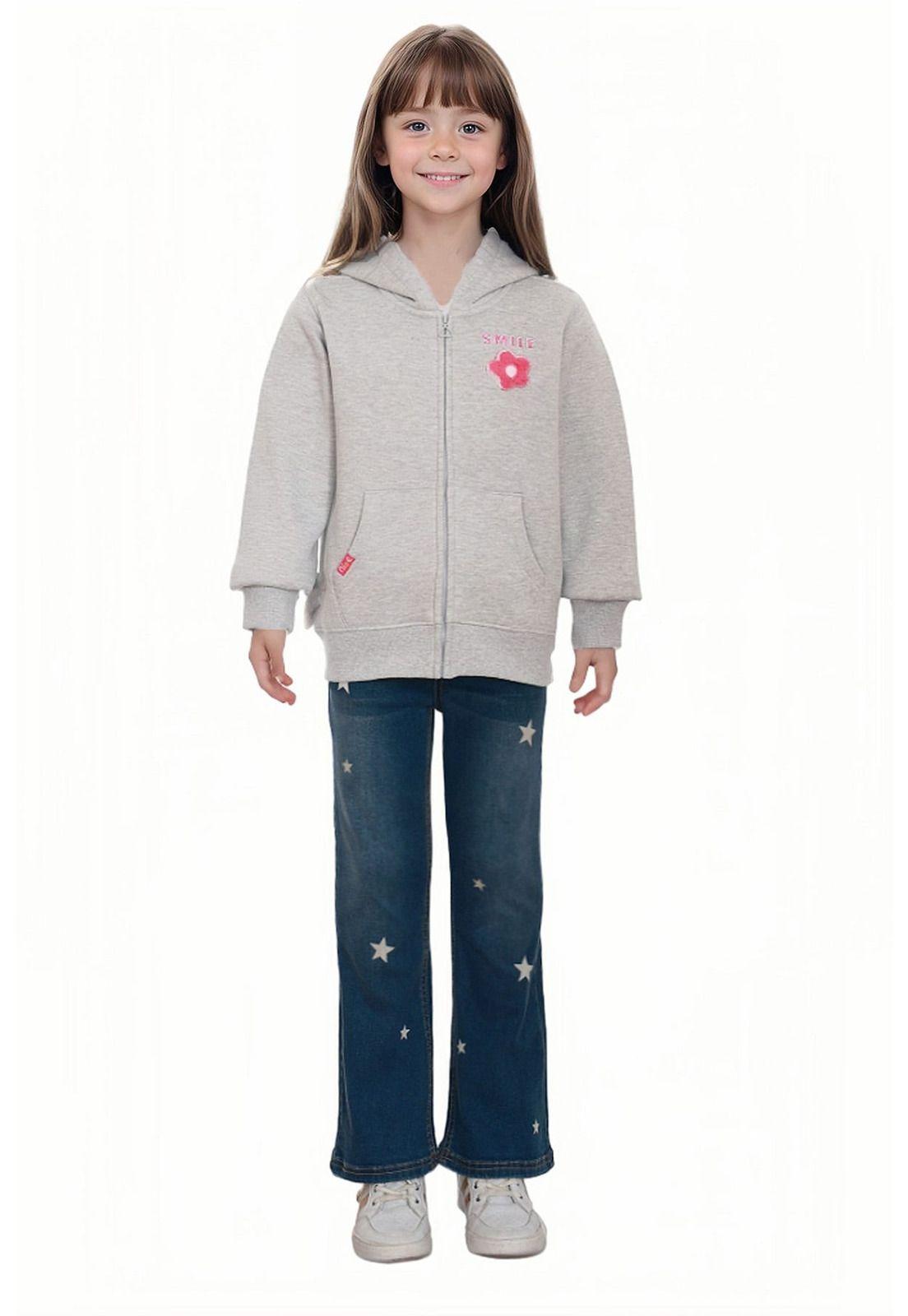 Polerón Niña Peludo Gris-2