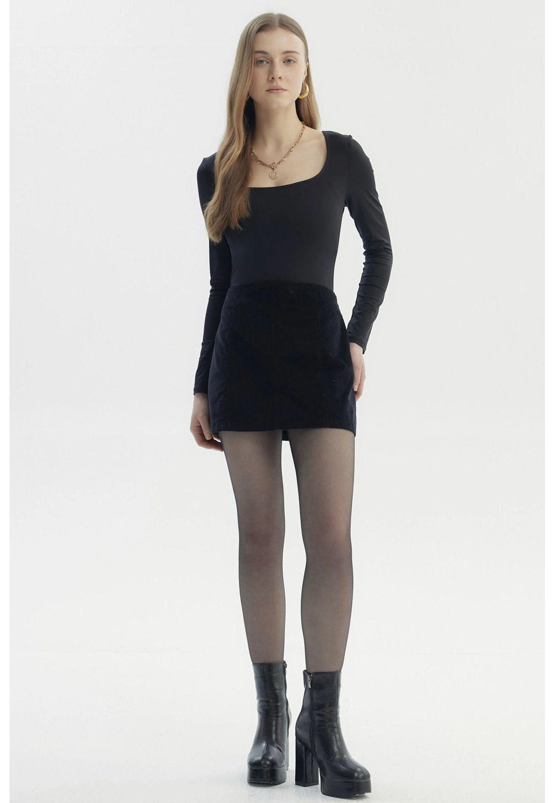 Polera Mujer Ajustado Negro - Xlll-3