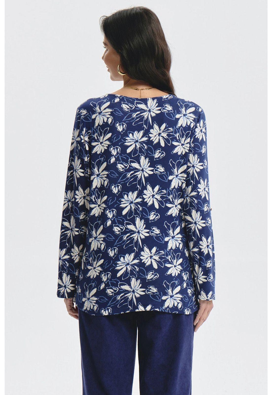 Polera Mujer Roll Up Print Azul-2