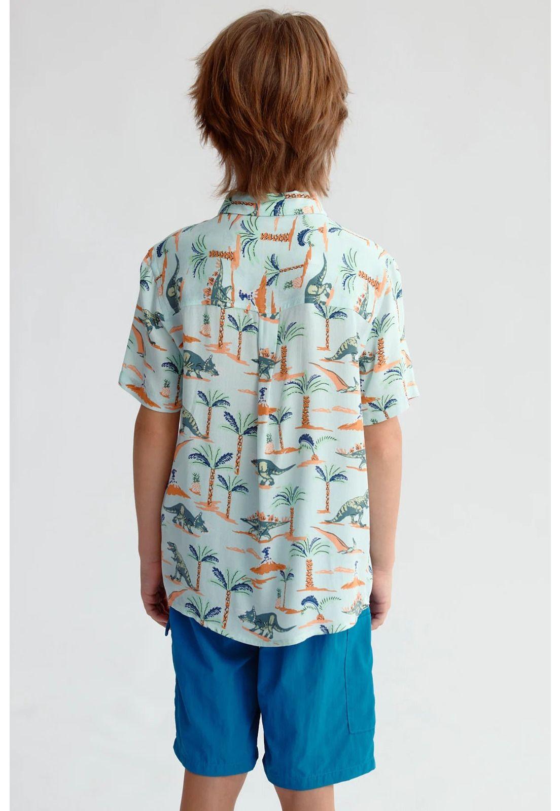 Camisa Niño Guayabera Aqua - ll-2