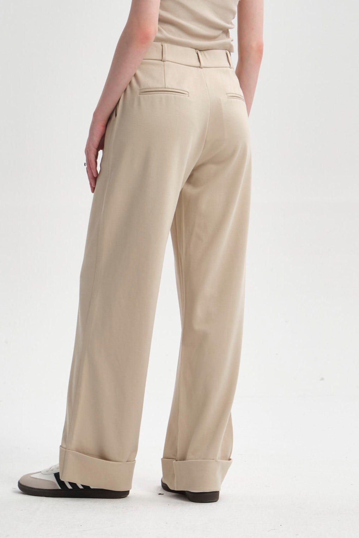 Pantalón Mujer Basta Doblada Beige-2