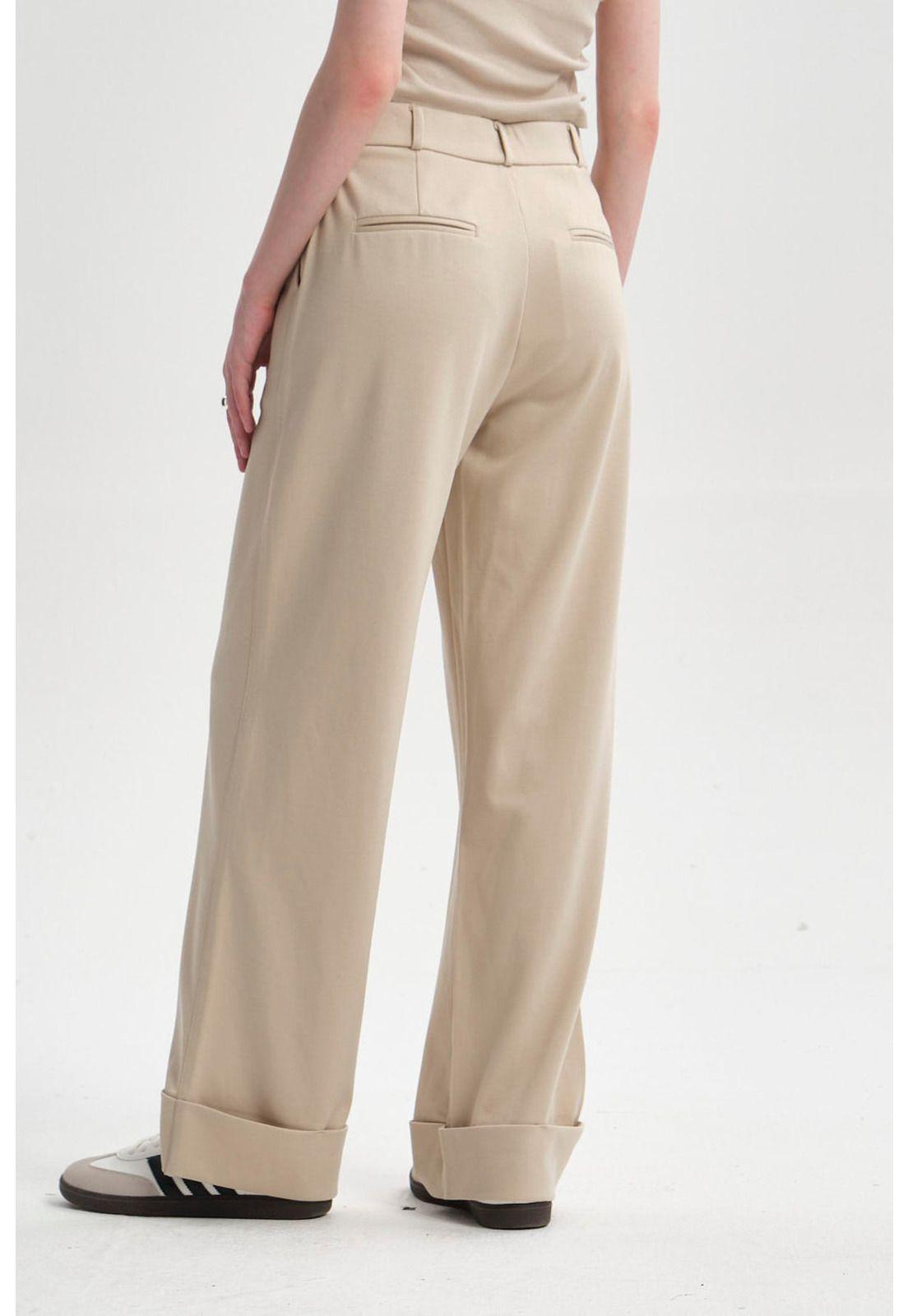 Pantalón Mujer Basta Doblada Beige-2