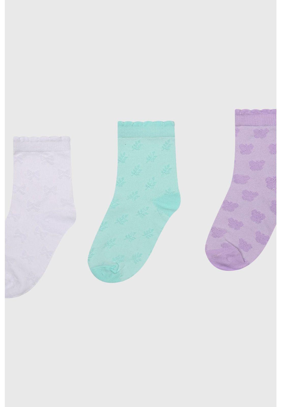 Calcetín Niña Tripack Menta - ll-1