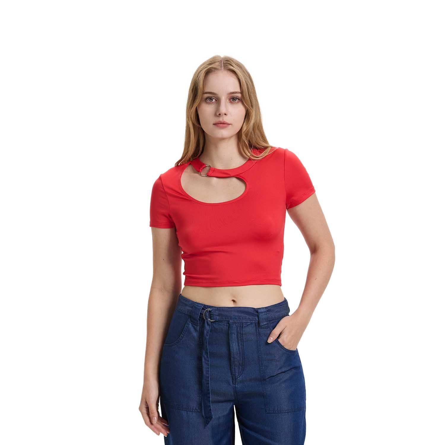 Polera Mujer Argolla Rojo Fashion's Park-0