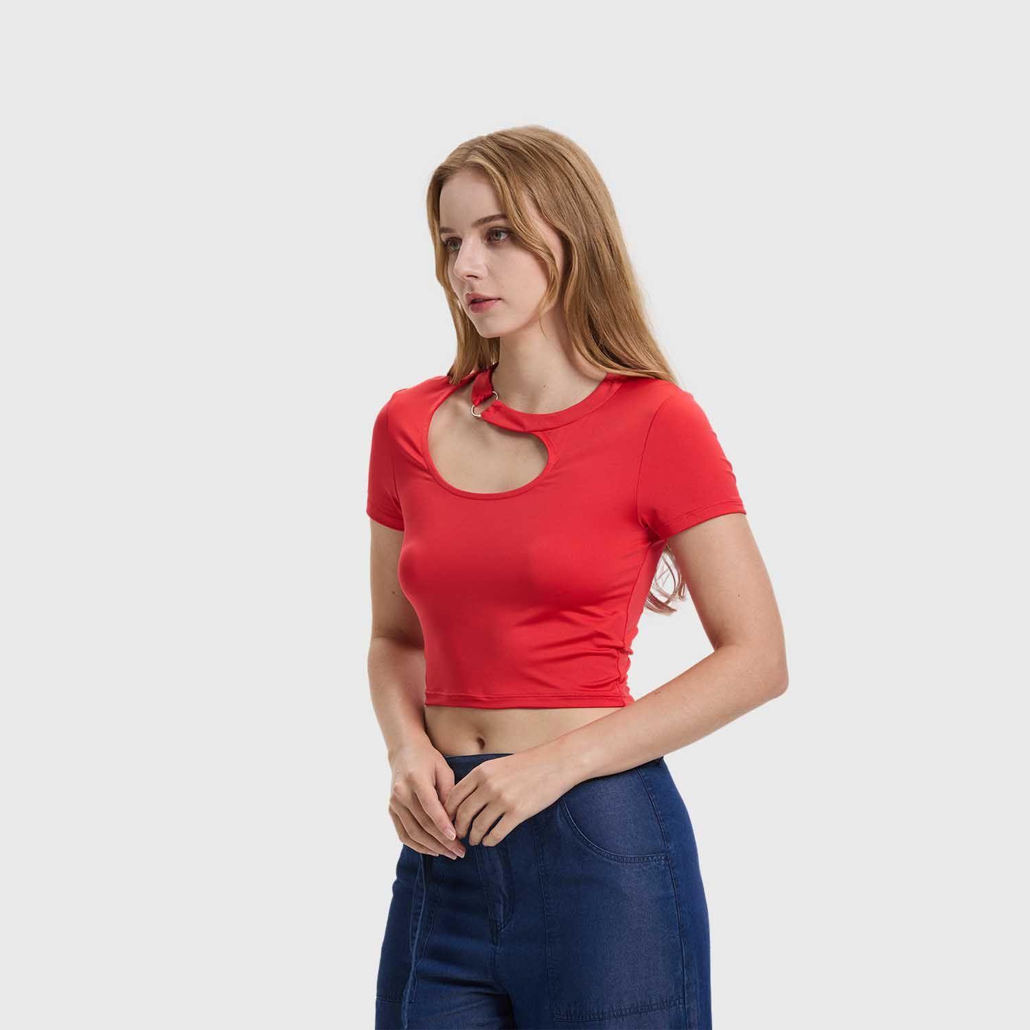 Polera Mujer Argolla Rojo Fashion's Park-1