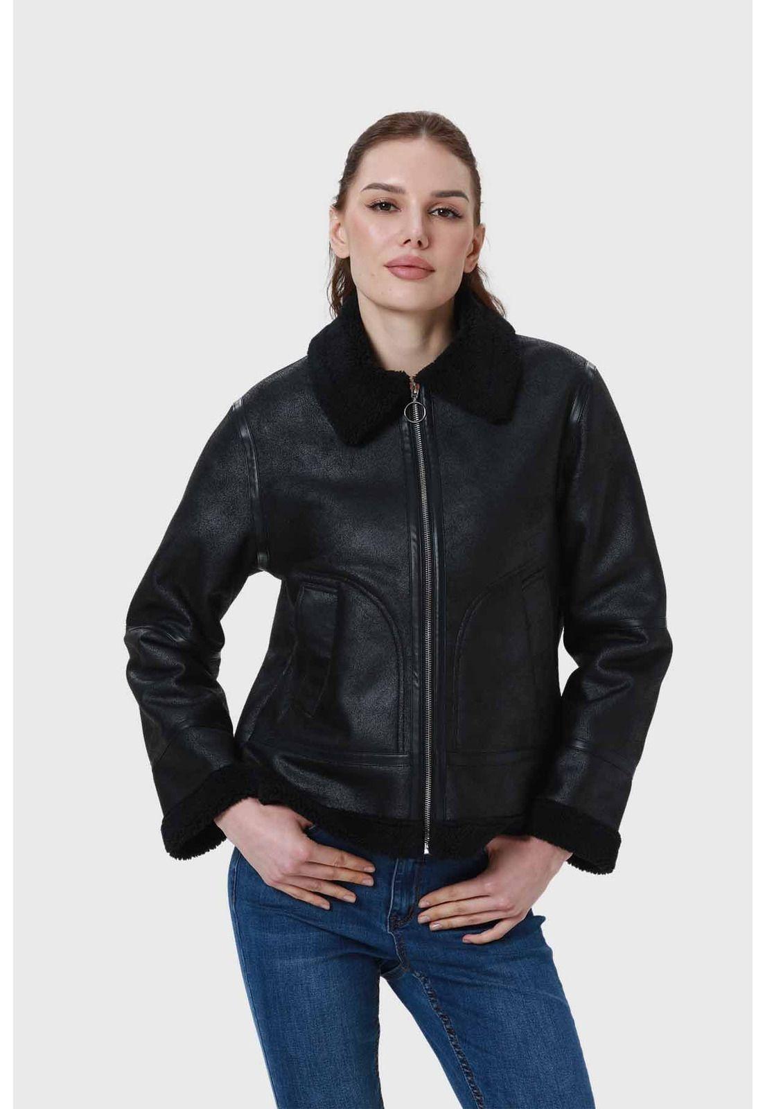 Chaqueta Mujer Aviador Negro - ll-0