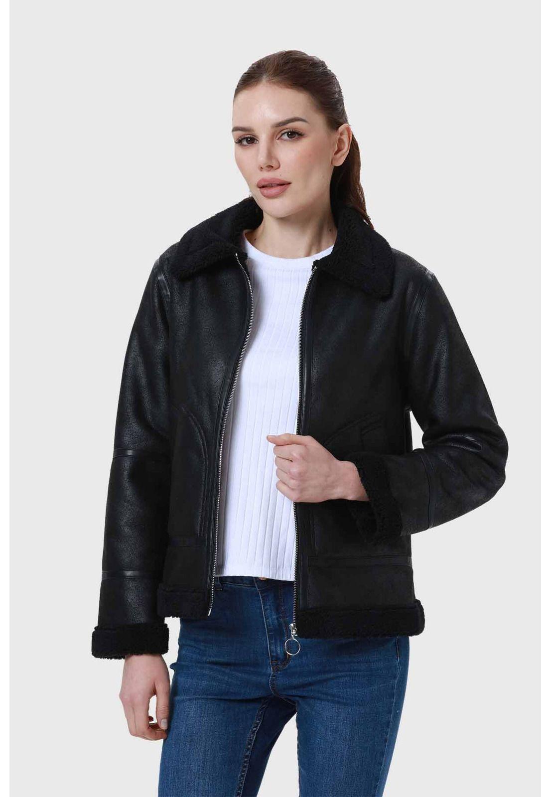 Chaqueta Mujer Aviador Negro - ll-1