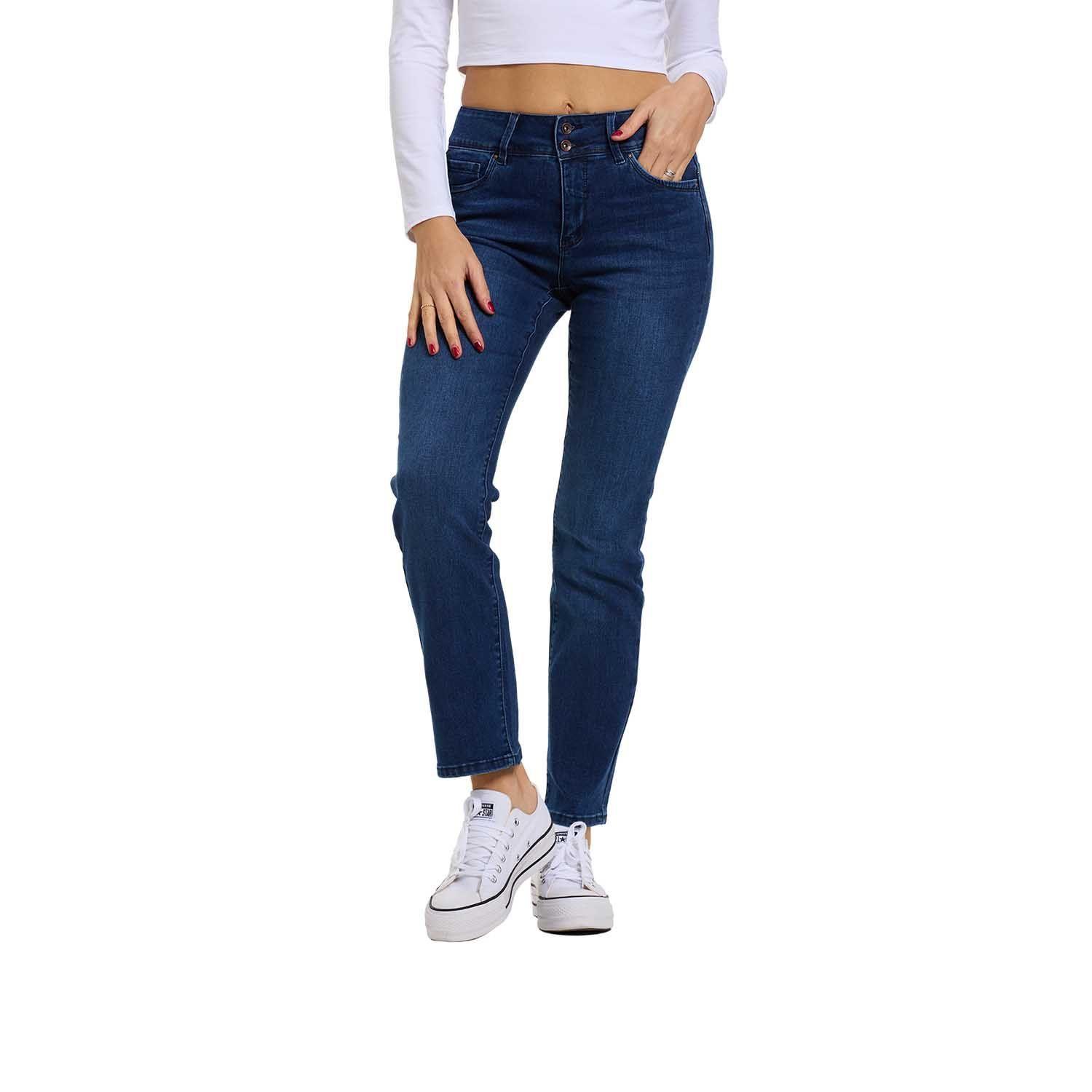 Jeans Mujer Flo Recto Azul Oscuro Fashion's Park-0