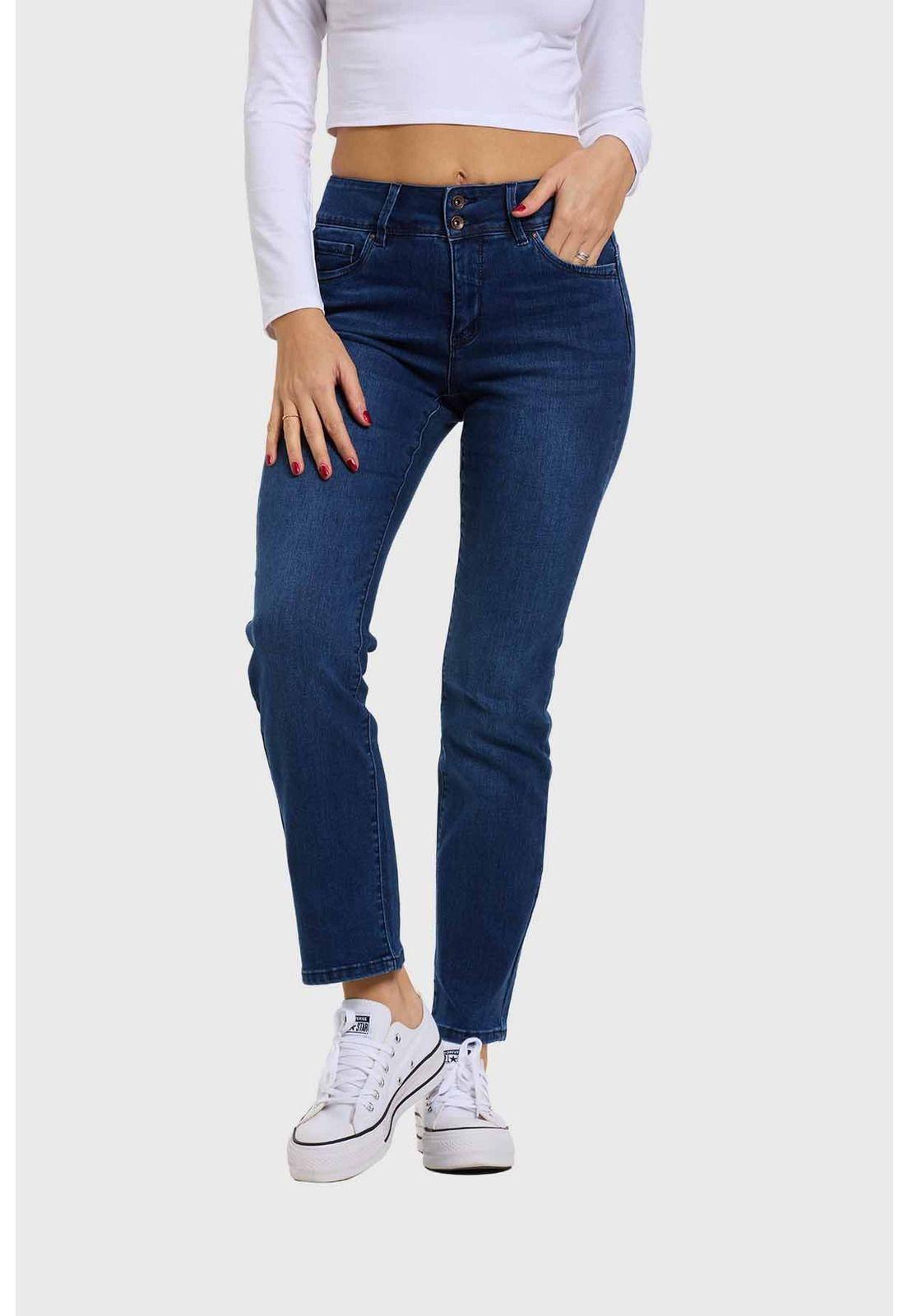 Jeans Mujer Flo Recto Azul-0