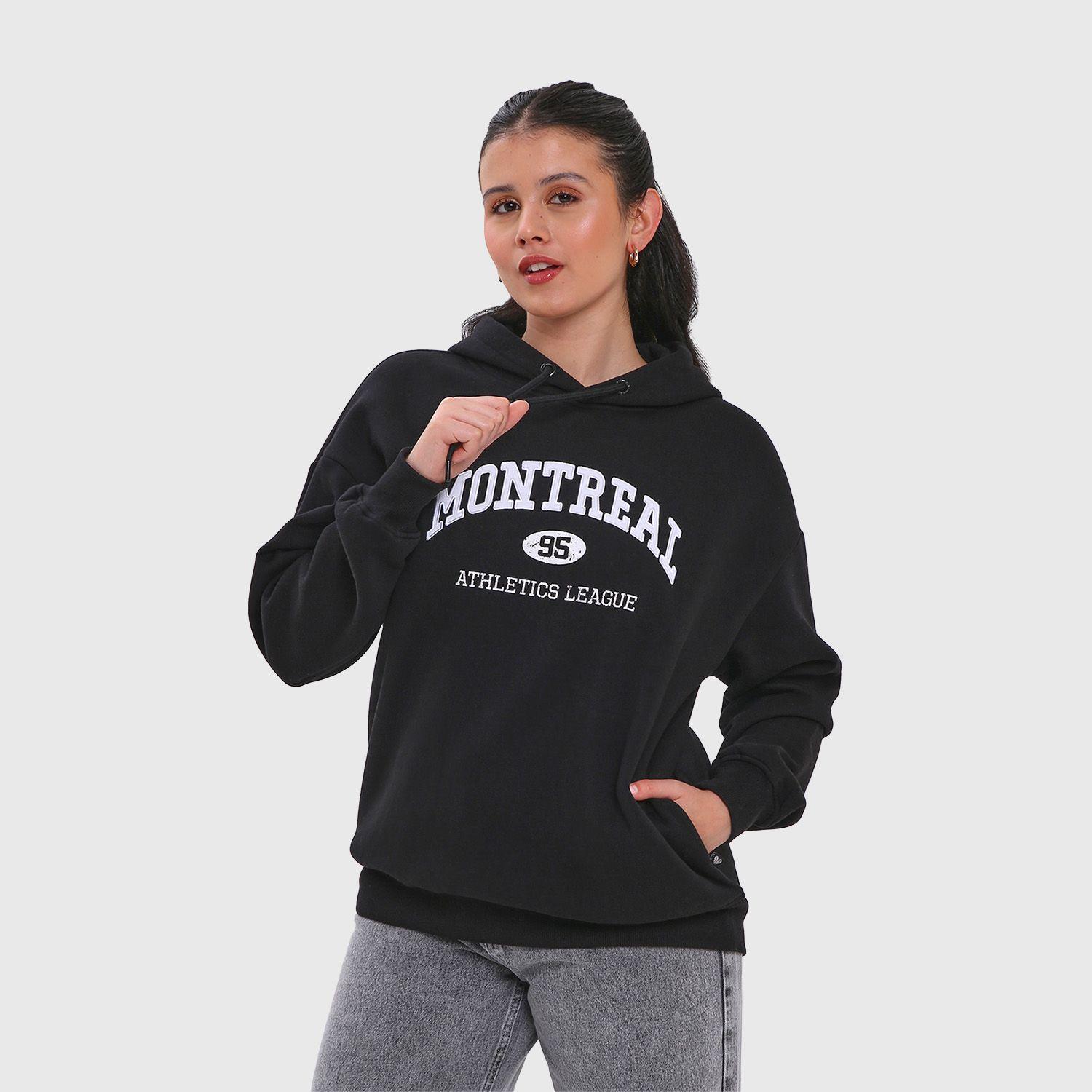 Polerón Mujer Oversize Print Negro Fashion´s Park-1