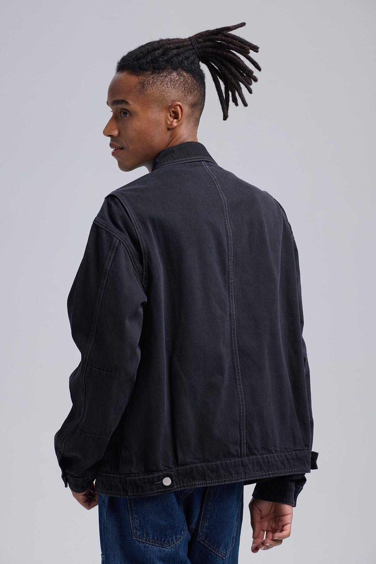 Chaqueta Hombre Denim Gris-2