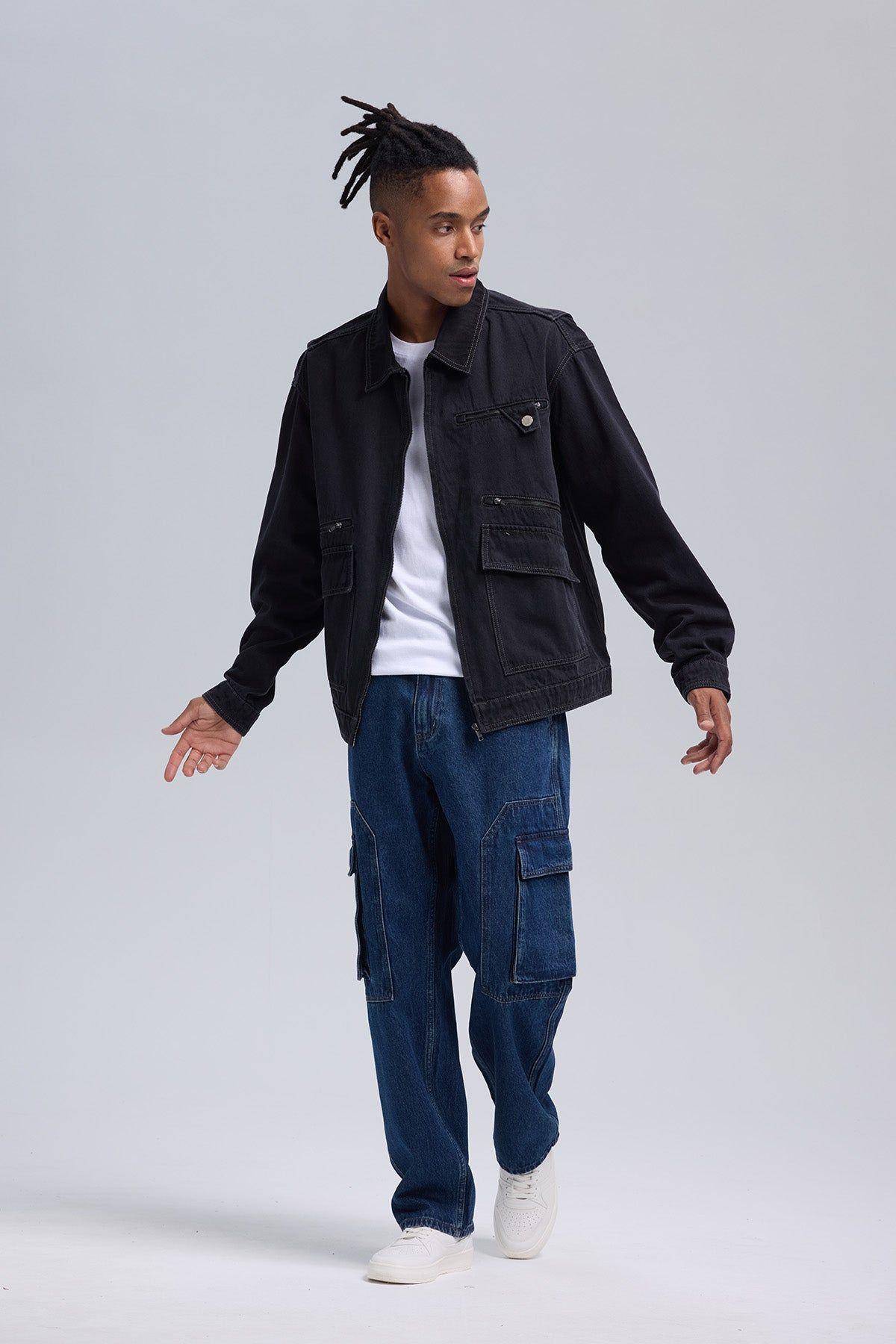 Chaqueta Hombre Denim Gris-3