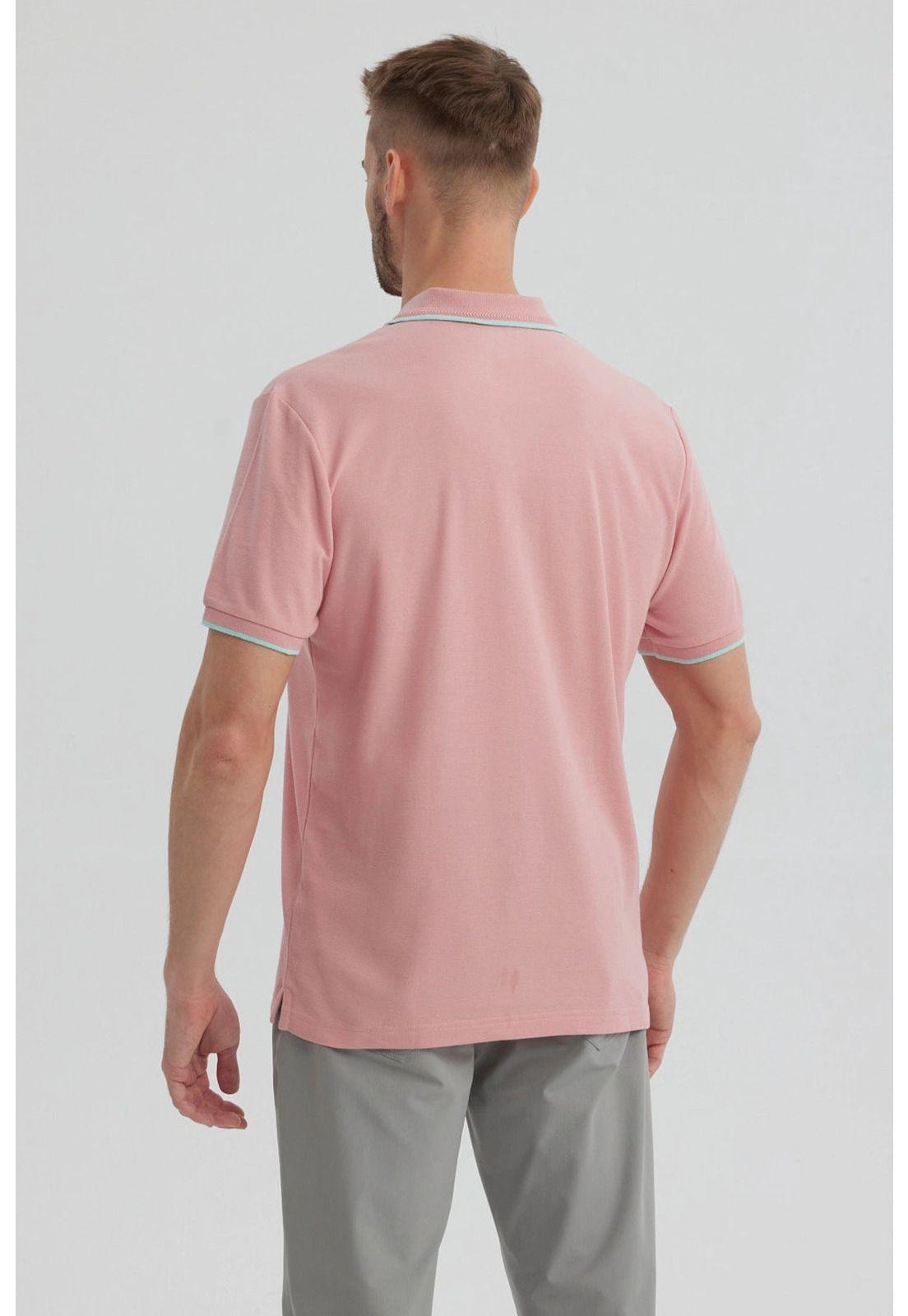 Polera Hombre Piqué Básica Lisa Palo Rosa - ll-2