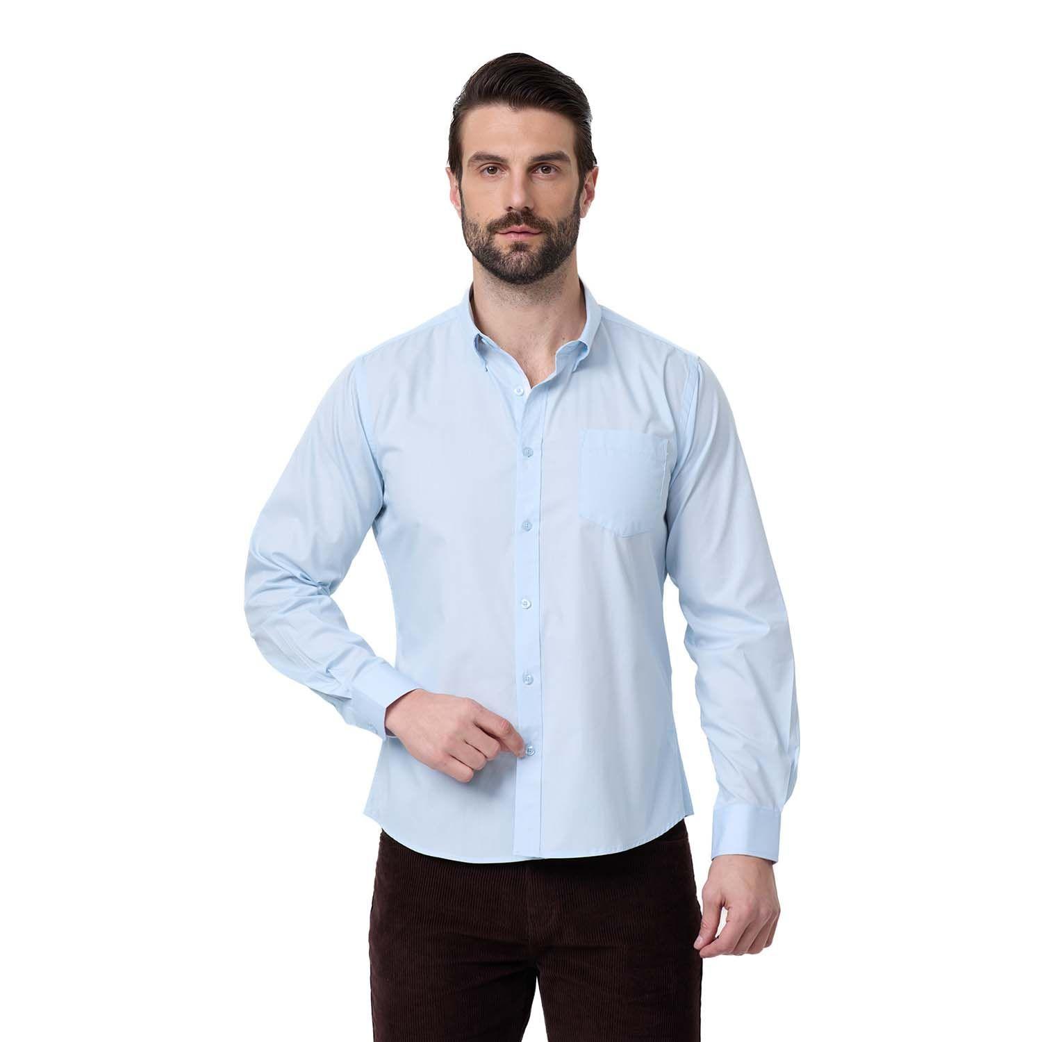 Camisa Hombre Rapport Slim Celeste-0