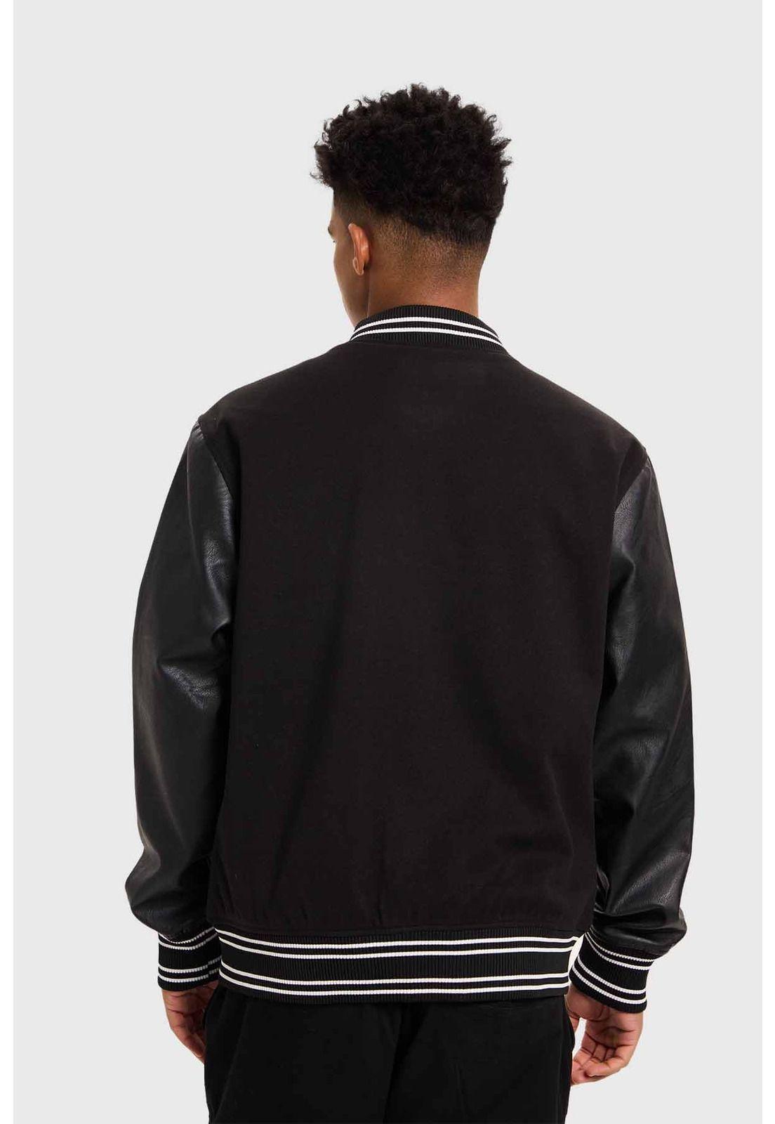 Chaqueta Hombre Varsity Negro-2