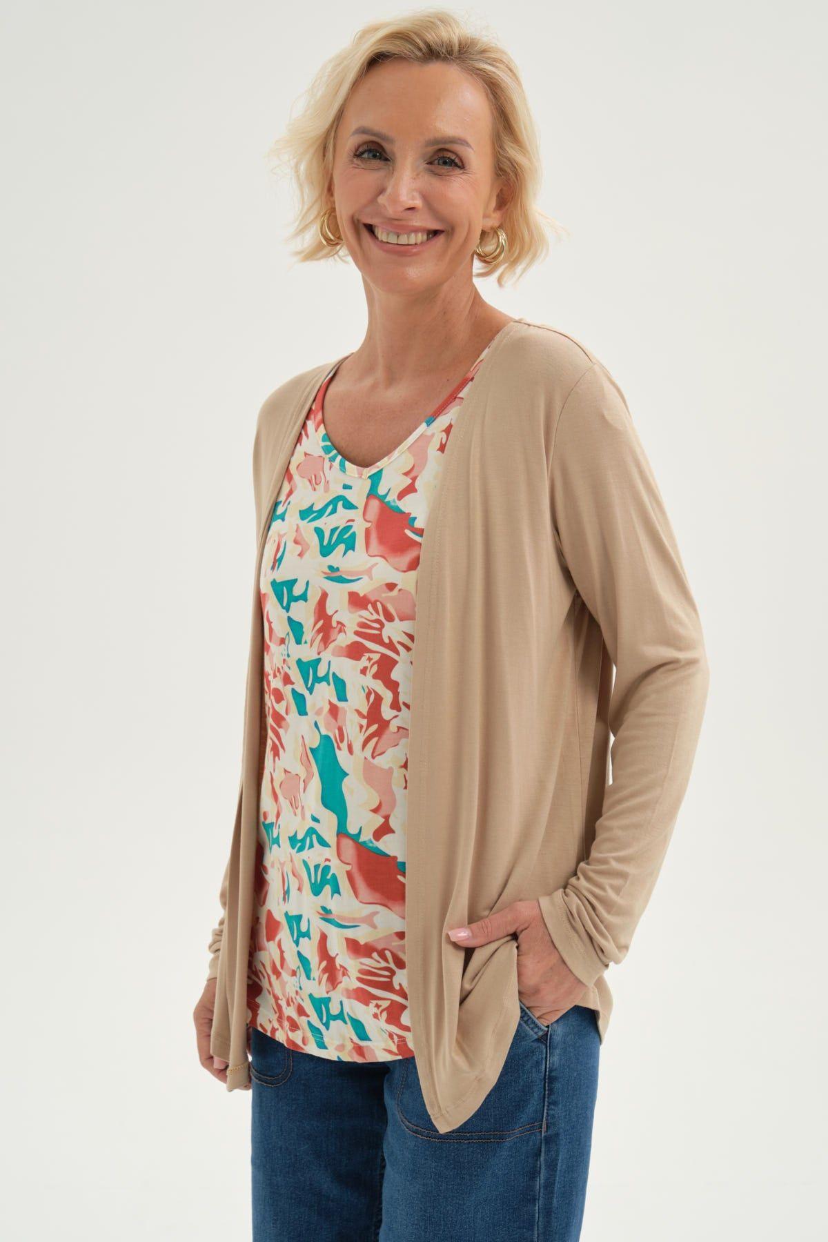 Polera Mujer Tapado Print Beige-1