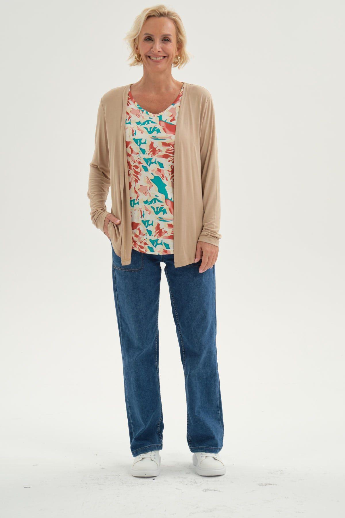 Polera Mujer Tapado Print Beige-3