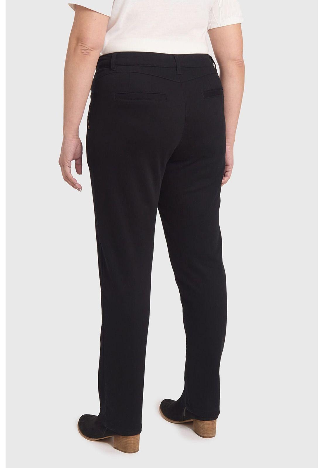 Pantalón Mujer Con Bolsillos Negro - ll-2