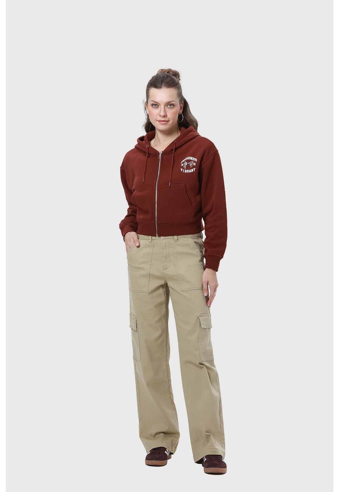 Polerón Mujer Café-3