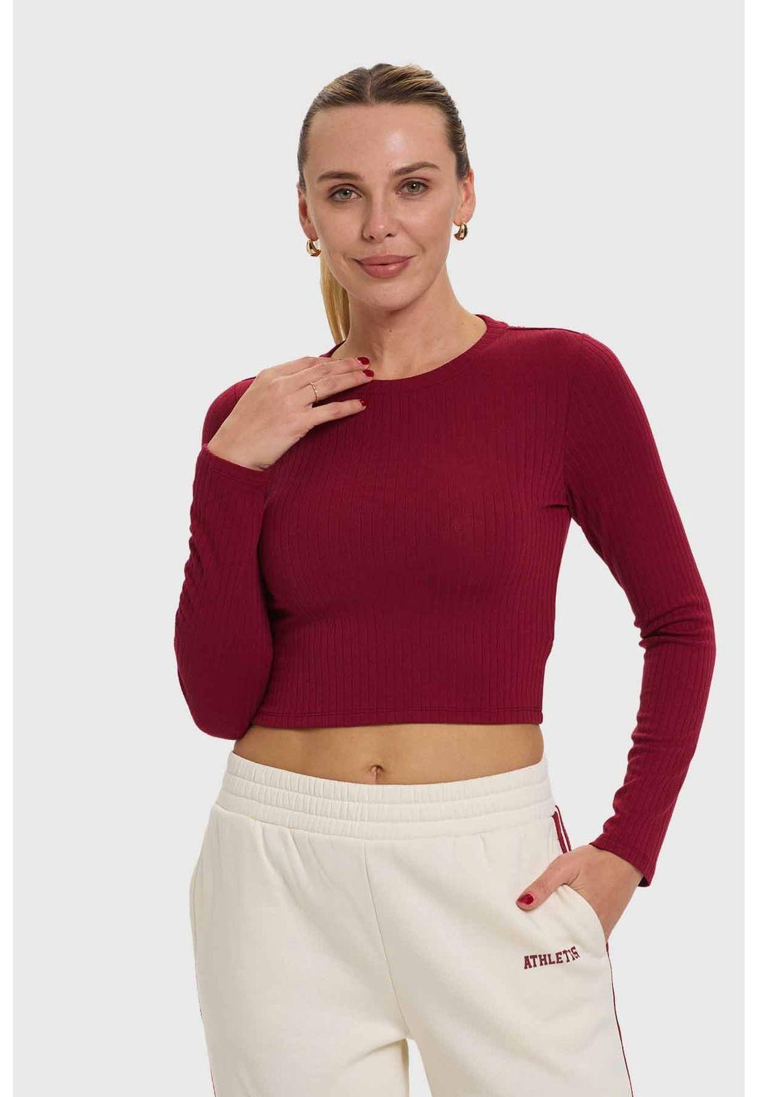 Polera Mujer Burdeo-0