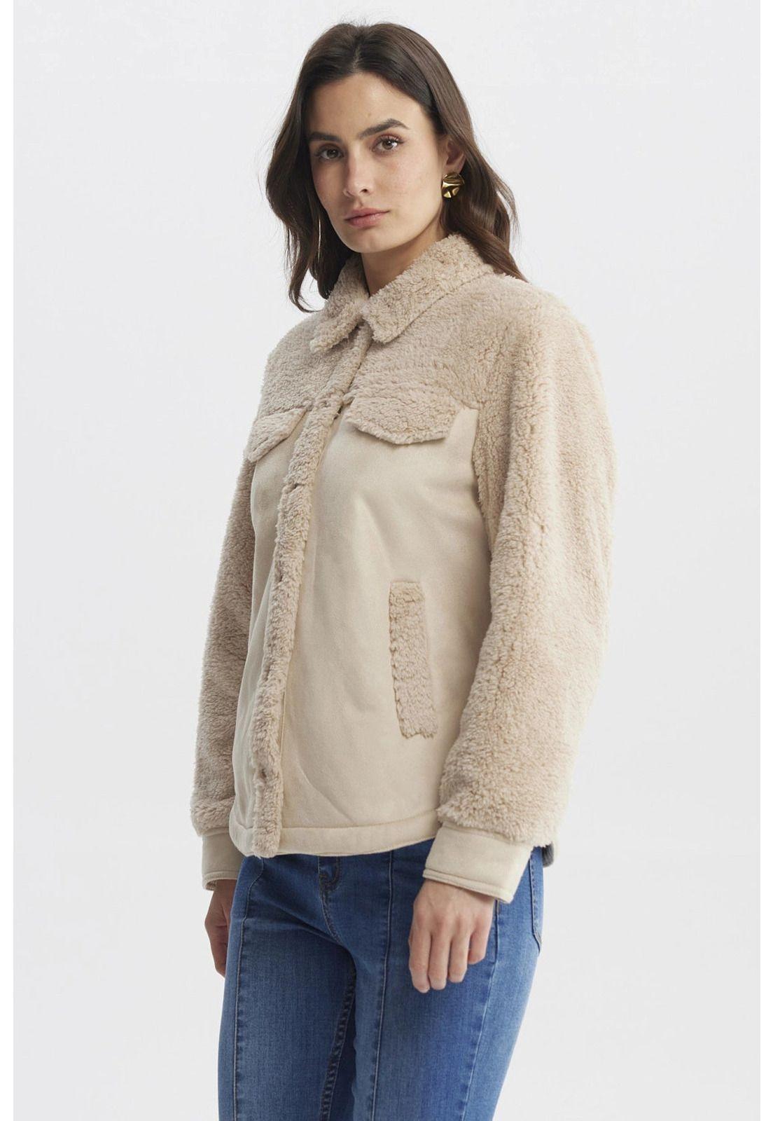 Polar Mujer Cuello Camisero Arena - ll-1