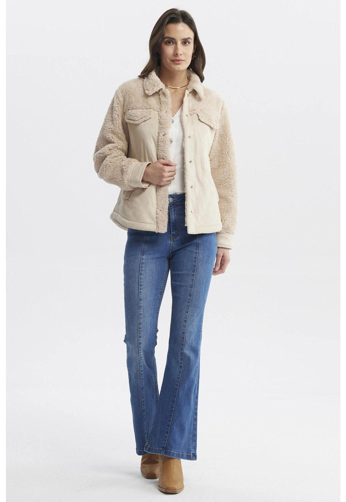 Polar Mujer Cuello Camisero Arena - ll-3