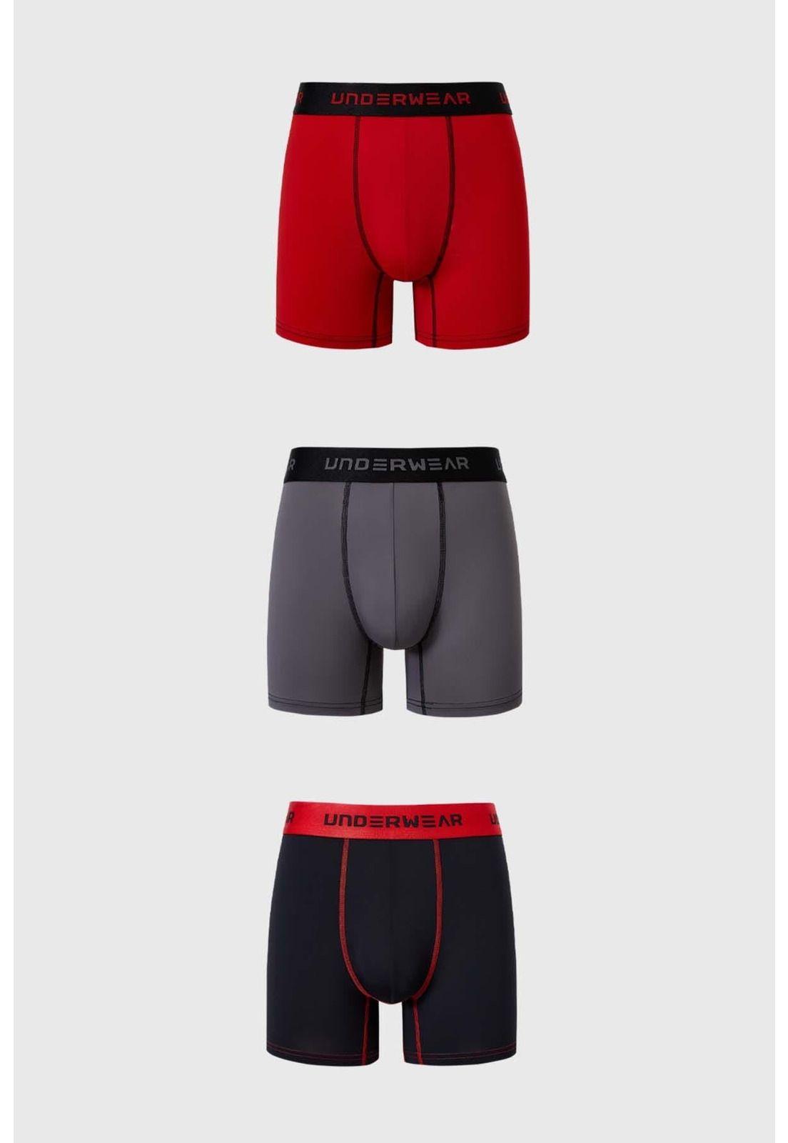 Bóxer Hombre Tripack Deportivo Rojo-0