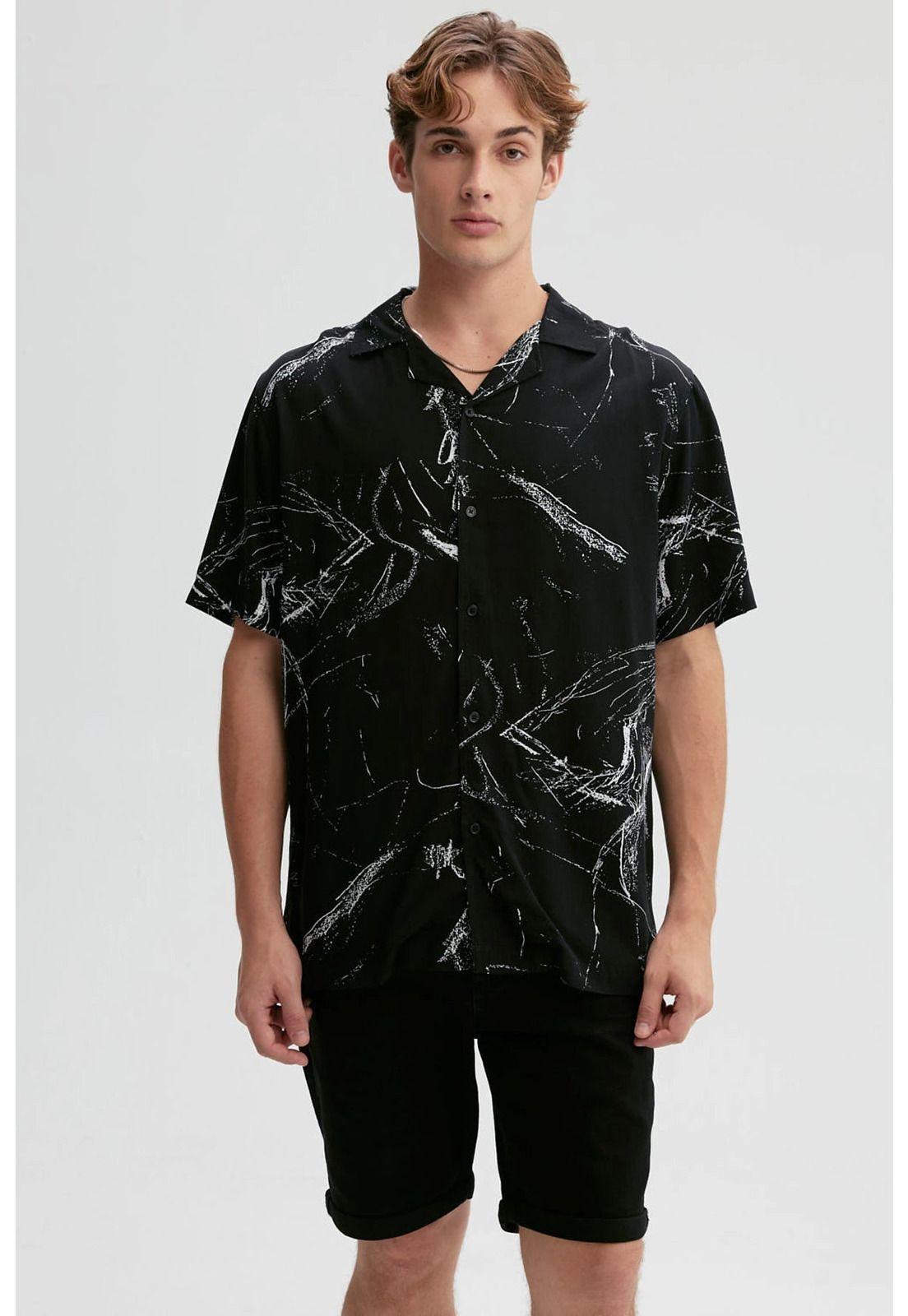 Camisa Hombre Rapport Negro-0