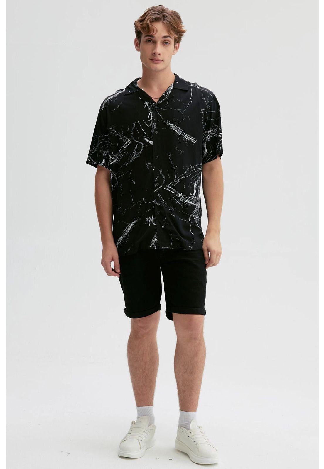 Camisa Hombre Rapport Negro-3