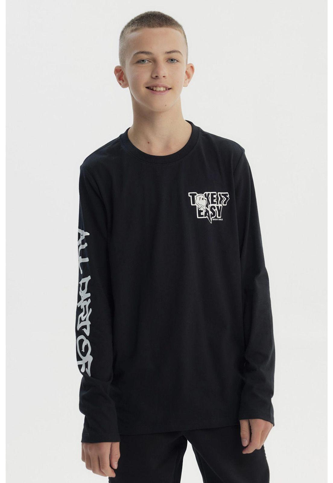 Polera Niño Slim Negro - ll-0