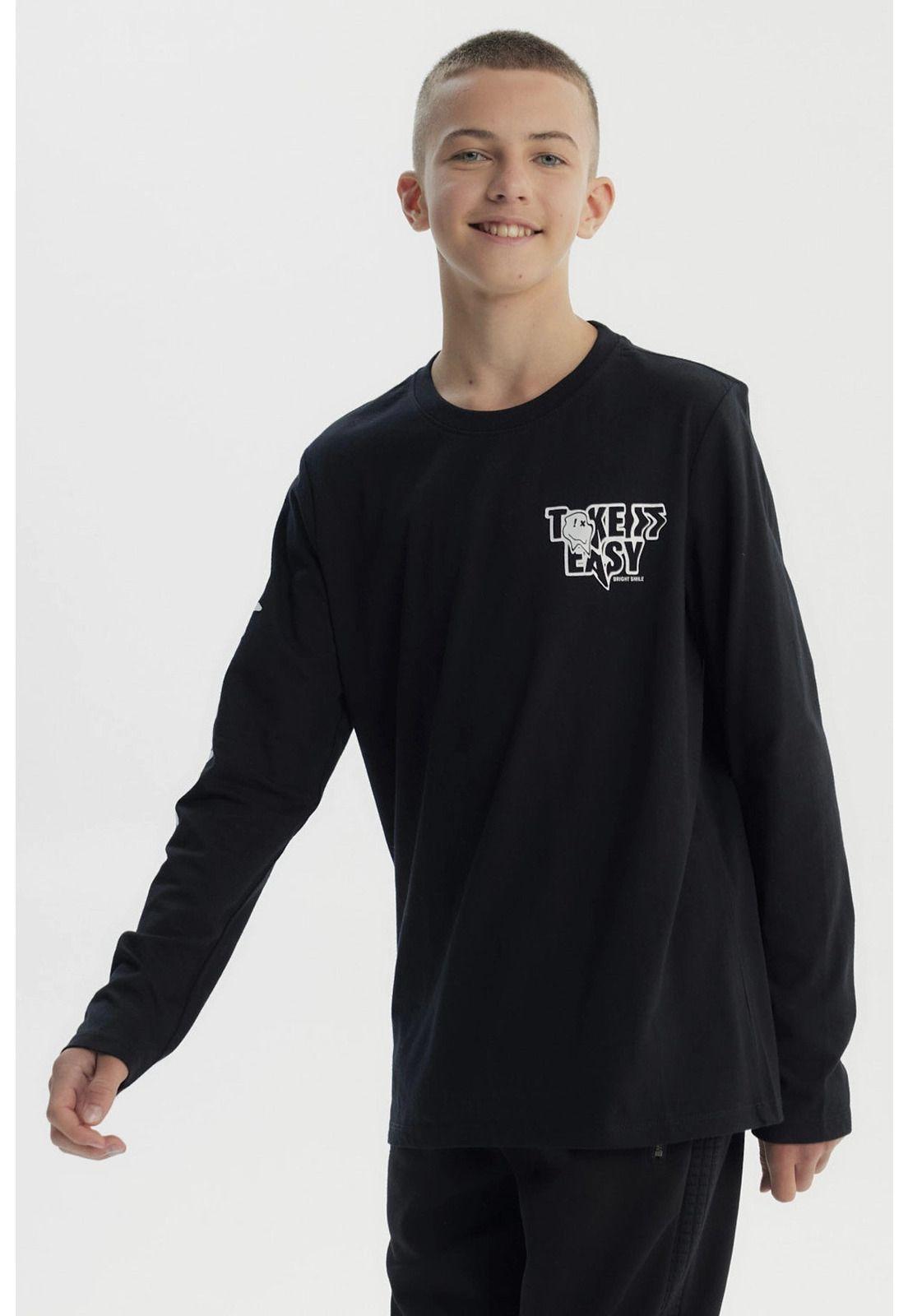Polera Niño Slim Negro - ll-1