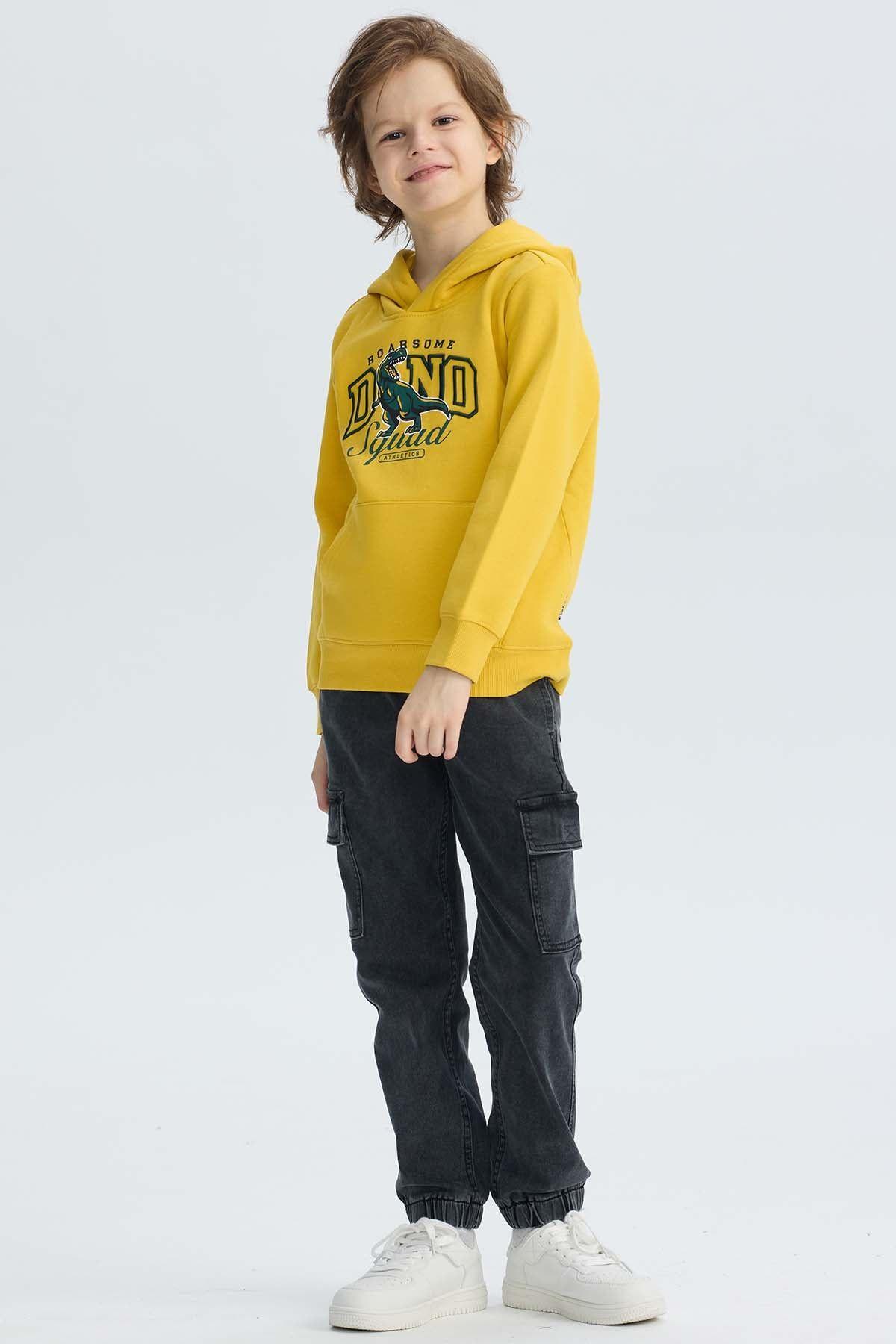 Polerón Niño Básico Print Amarillo-3